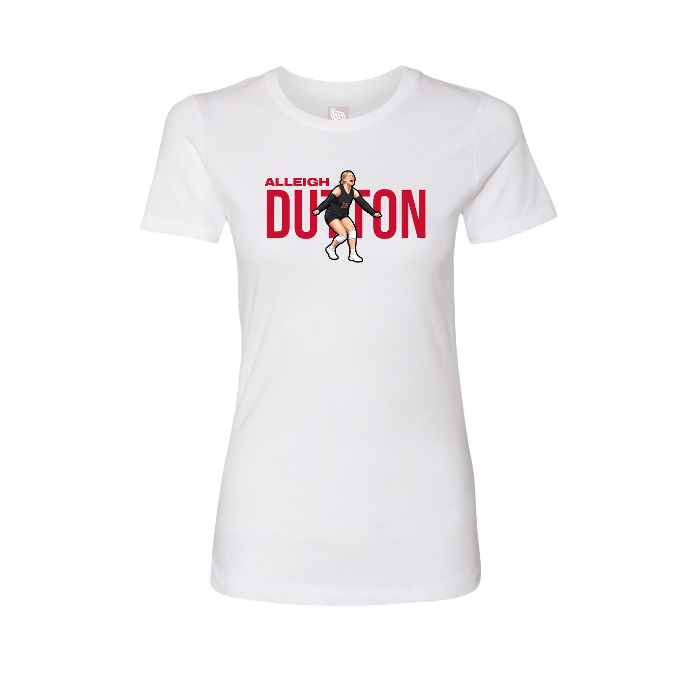 Fitted Women's Tee — Player Name in White