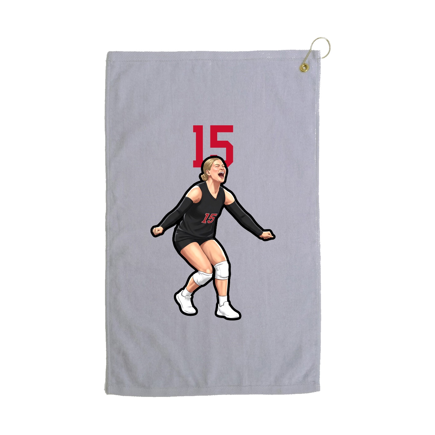 Golf Towel — Number Top in Grey
