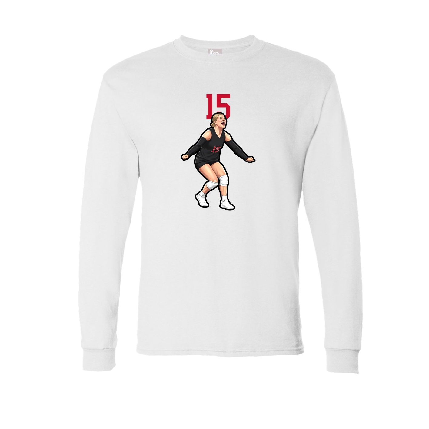 Long Sleeve Tee — Number Top in White