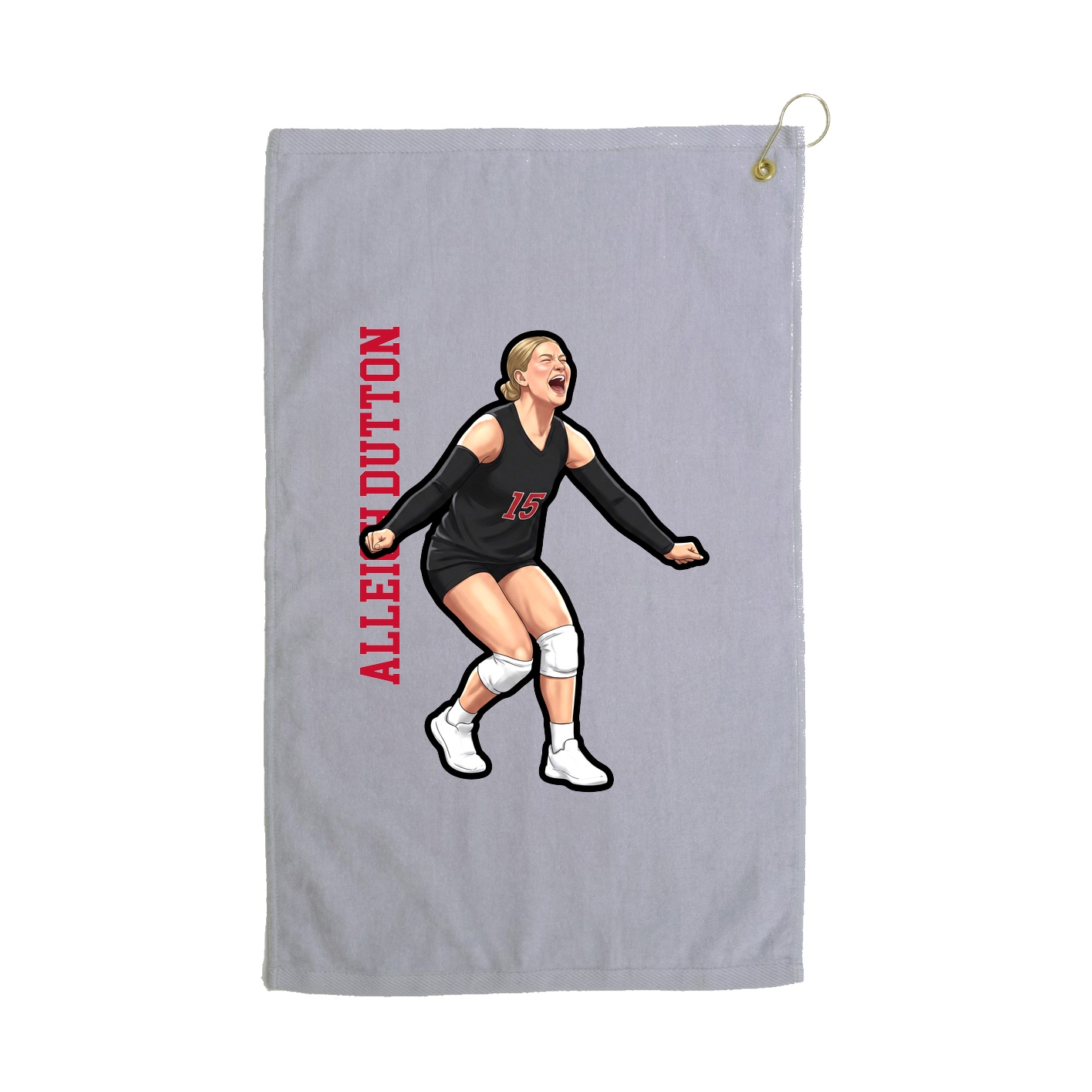 Golf Towel — Name Vertical in Grey