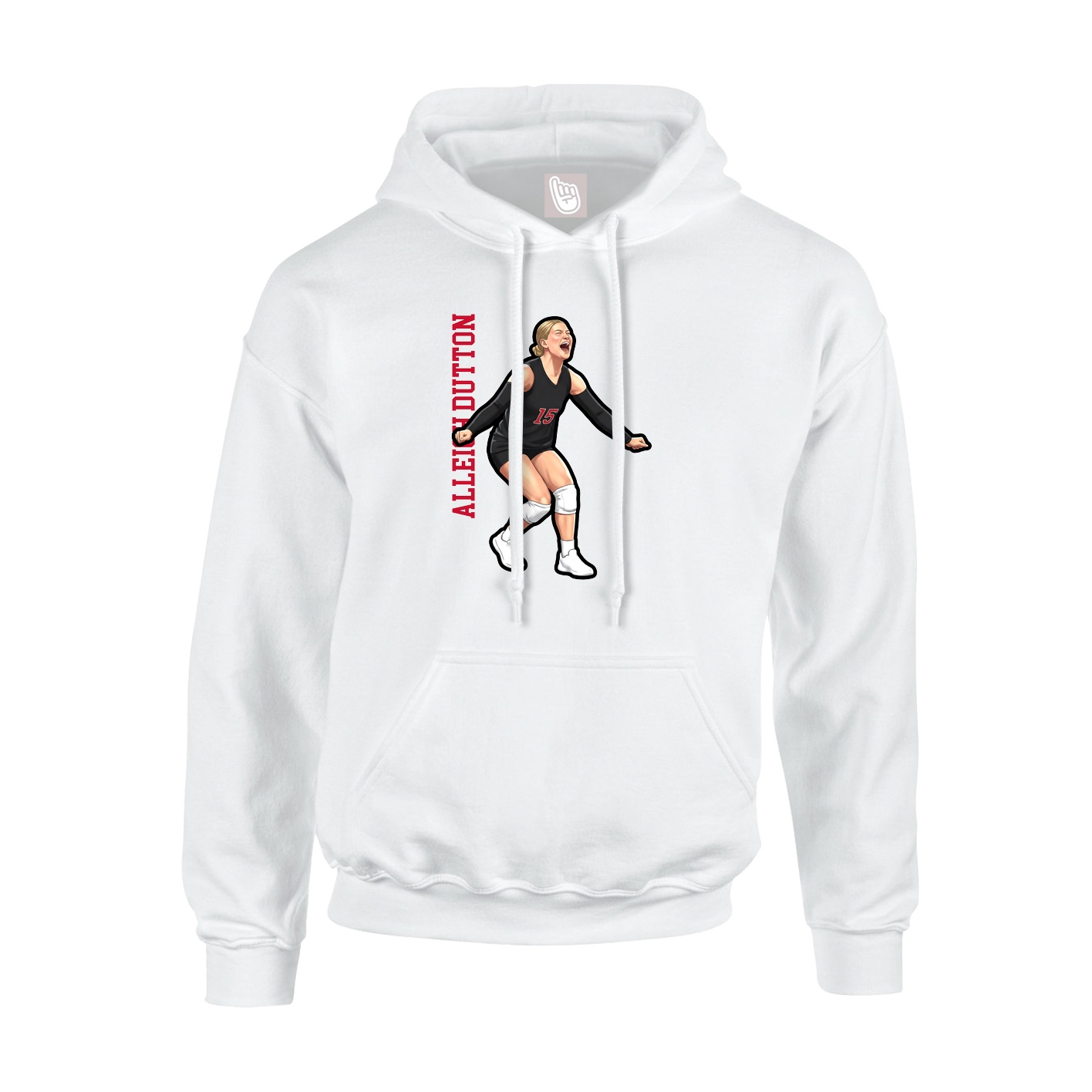 Youth Hoodie — Name Vertical in White