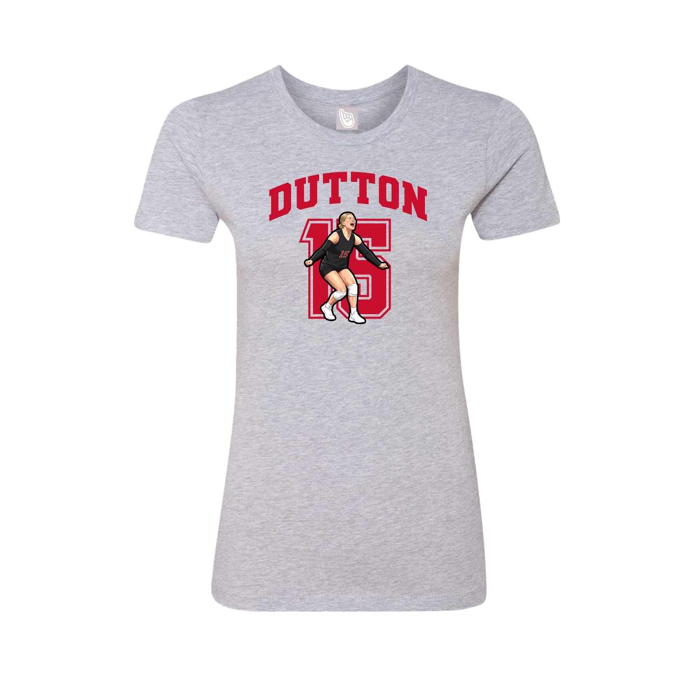 Fitted Women's Tee — Number in Grey