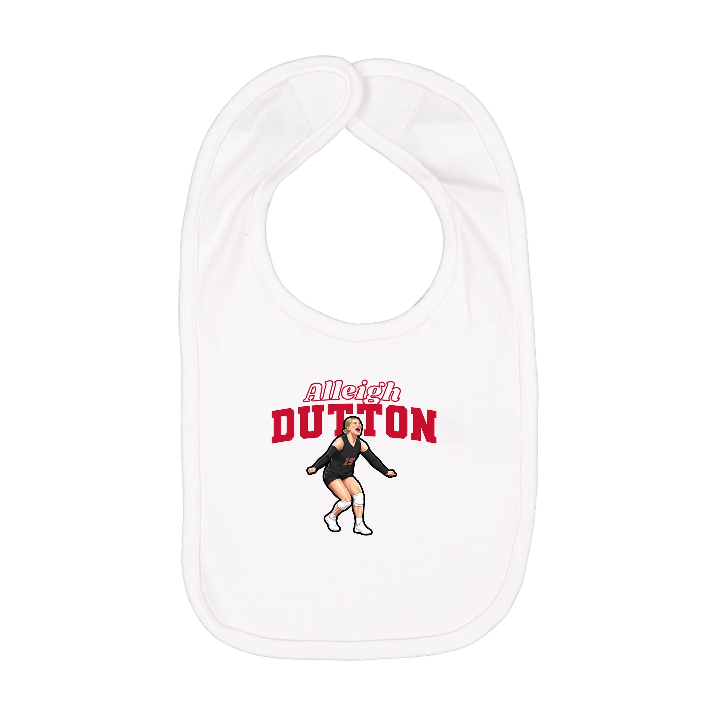 Infant Bib — Name Arch in White