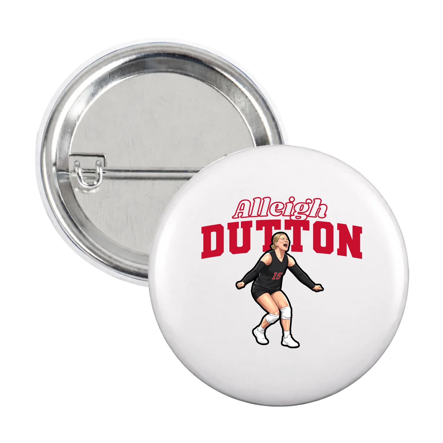 Game Day Button — Name Arch in White