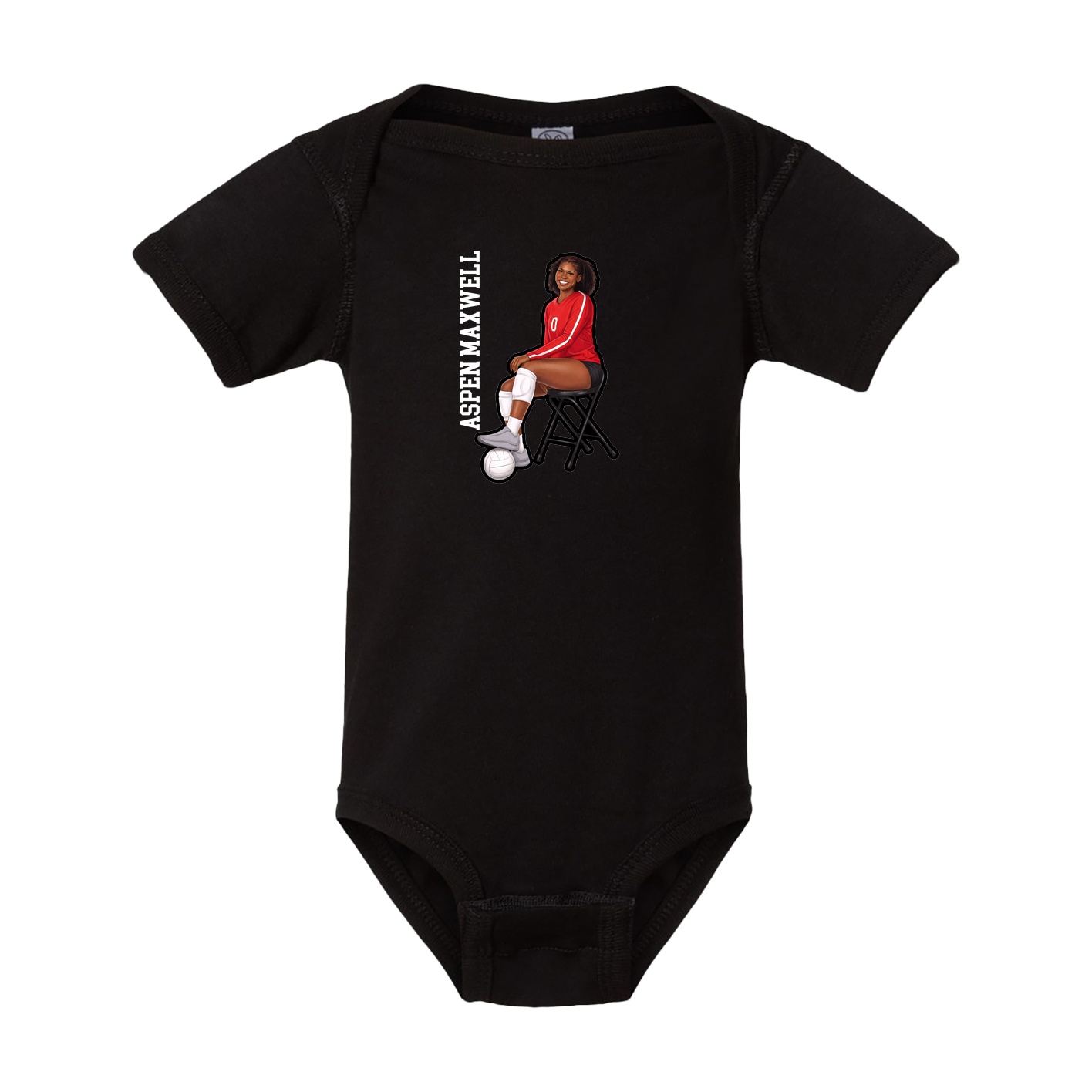Baby Onesie — Name Vertical in Black
