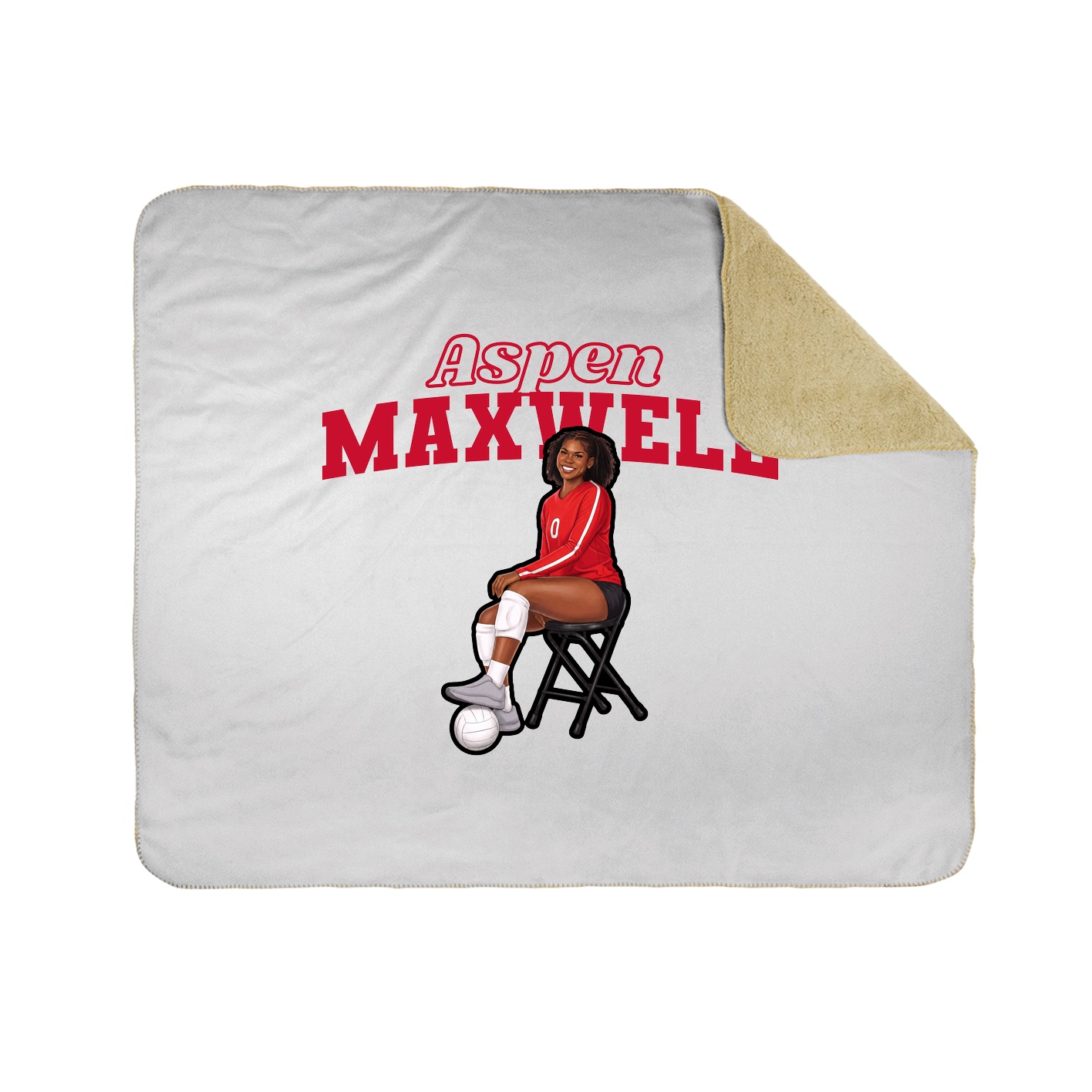 Throw Blanket — Name Arch in White