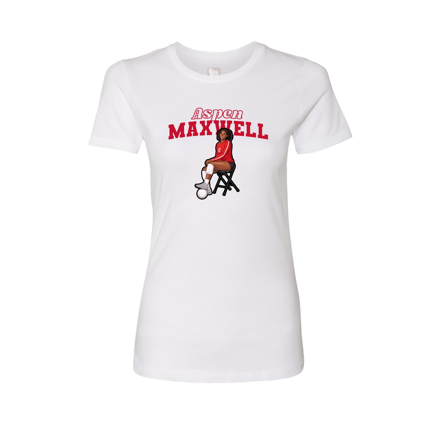 Fitted Women's Tee — Name Arch in White