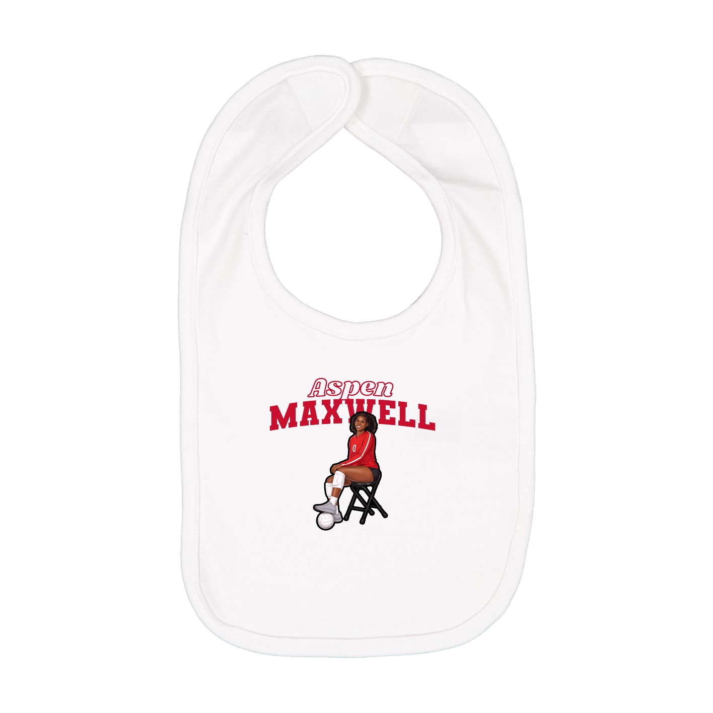 Infant Bib — Name Arch in White