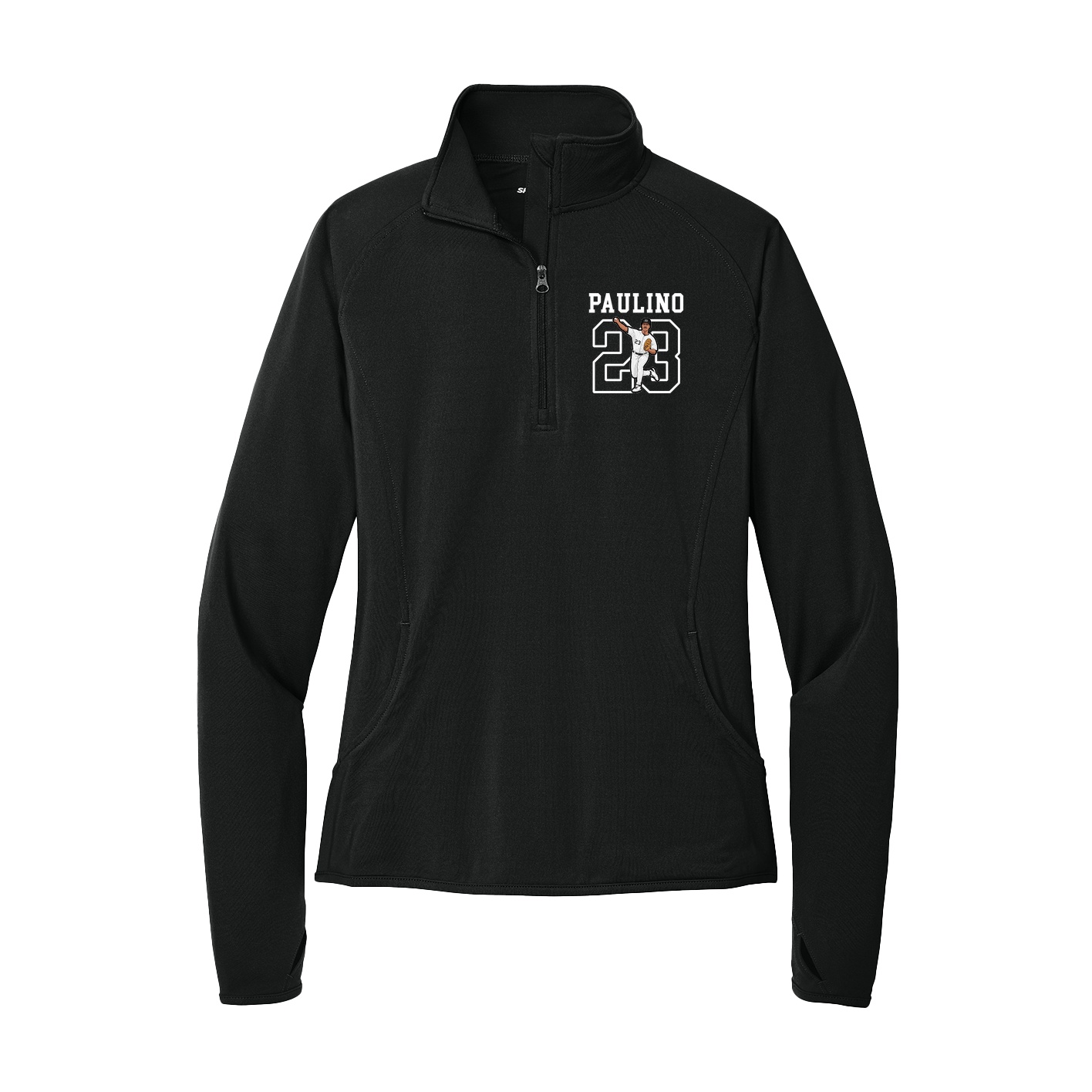 Women's Q-Zip Pullover — Shirsey in Black