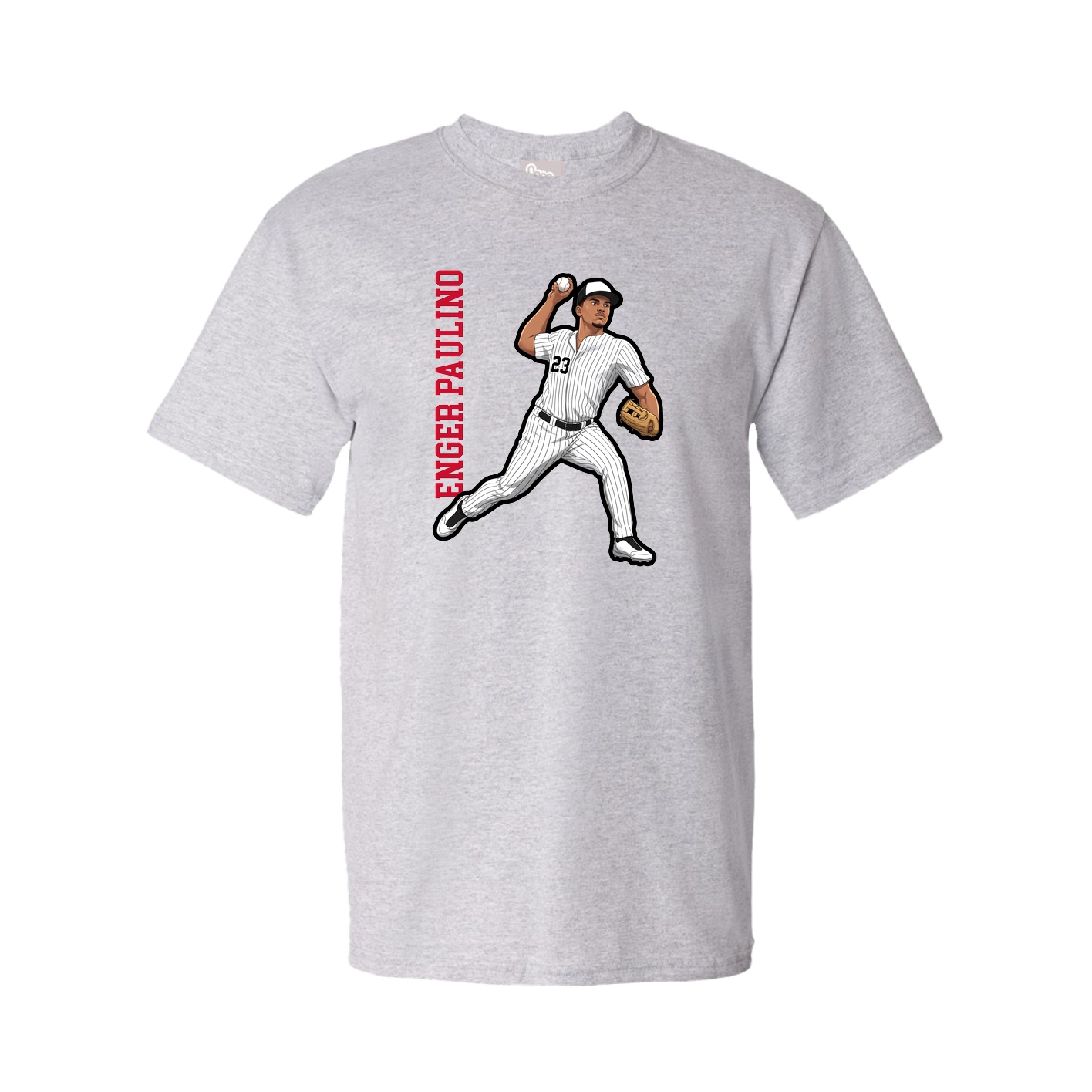 Tee — Name Vertical in Grey