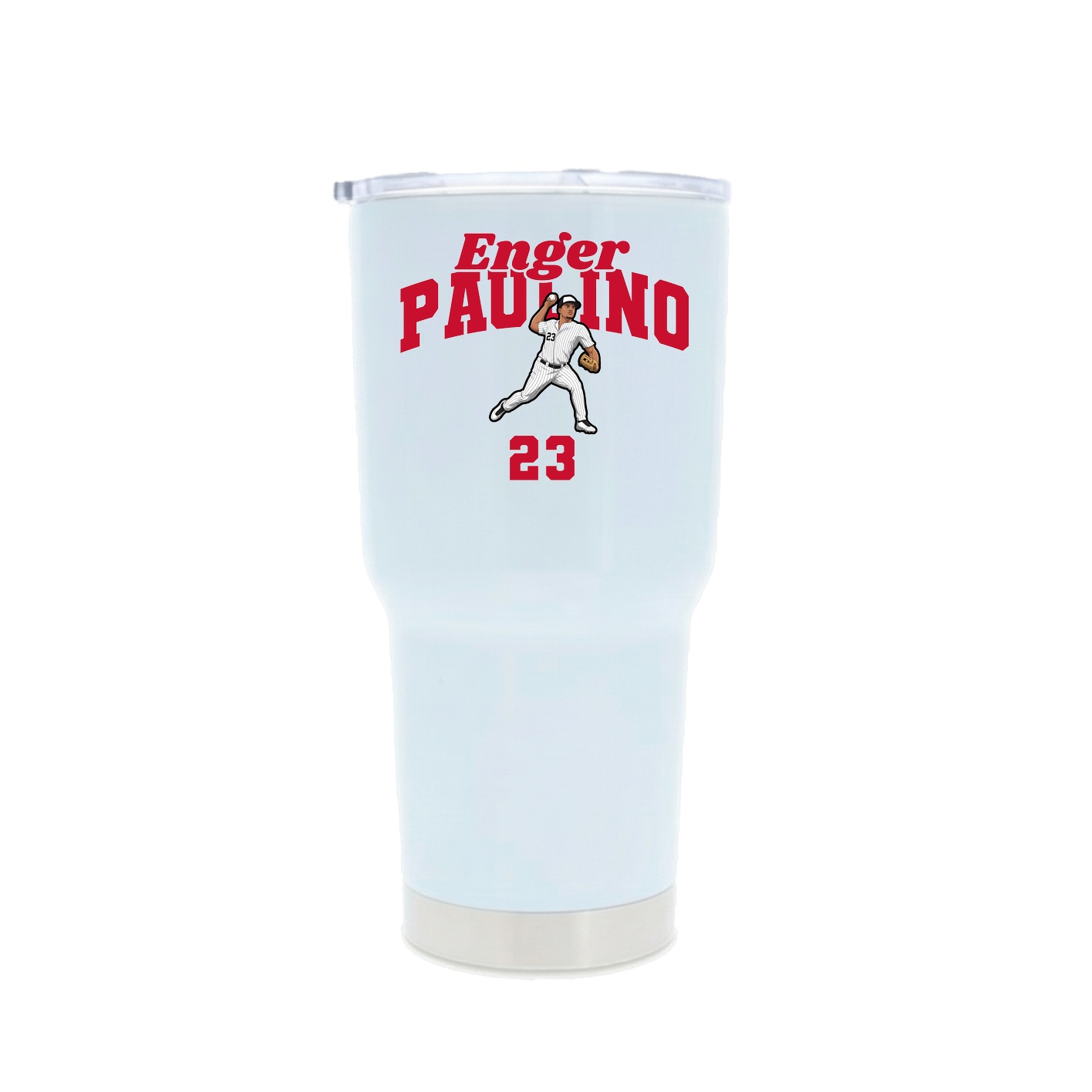 30oz Stainless Steel Tumbler — Signature Arch in White