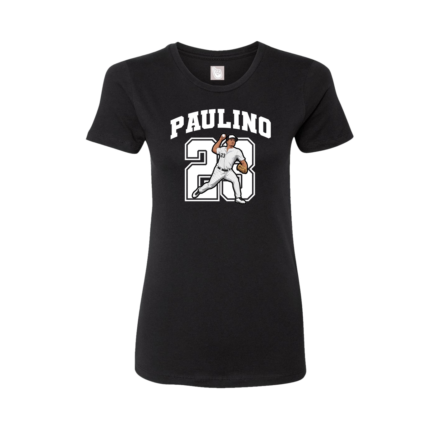 Fitted Women's Tee — Number in Black