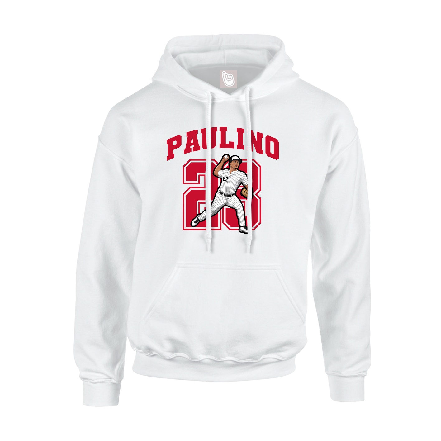 Youth Hoodie — Number in White