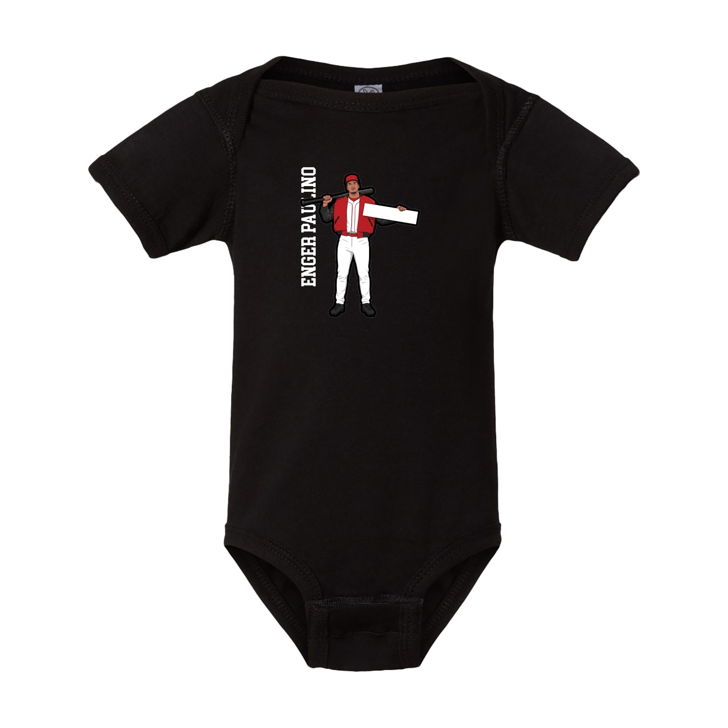 Baby Onesie — Name Vertical in Black