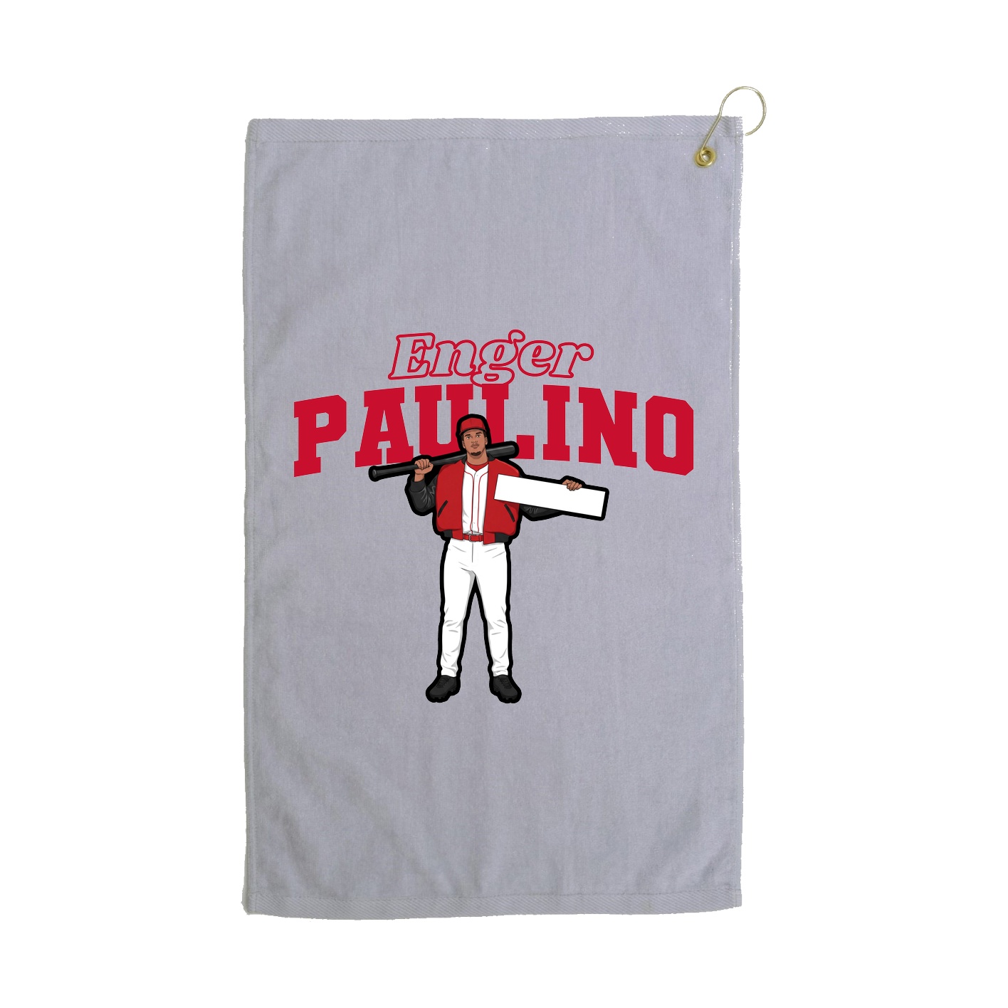 Golf Towel — Name Arch in Grey