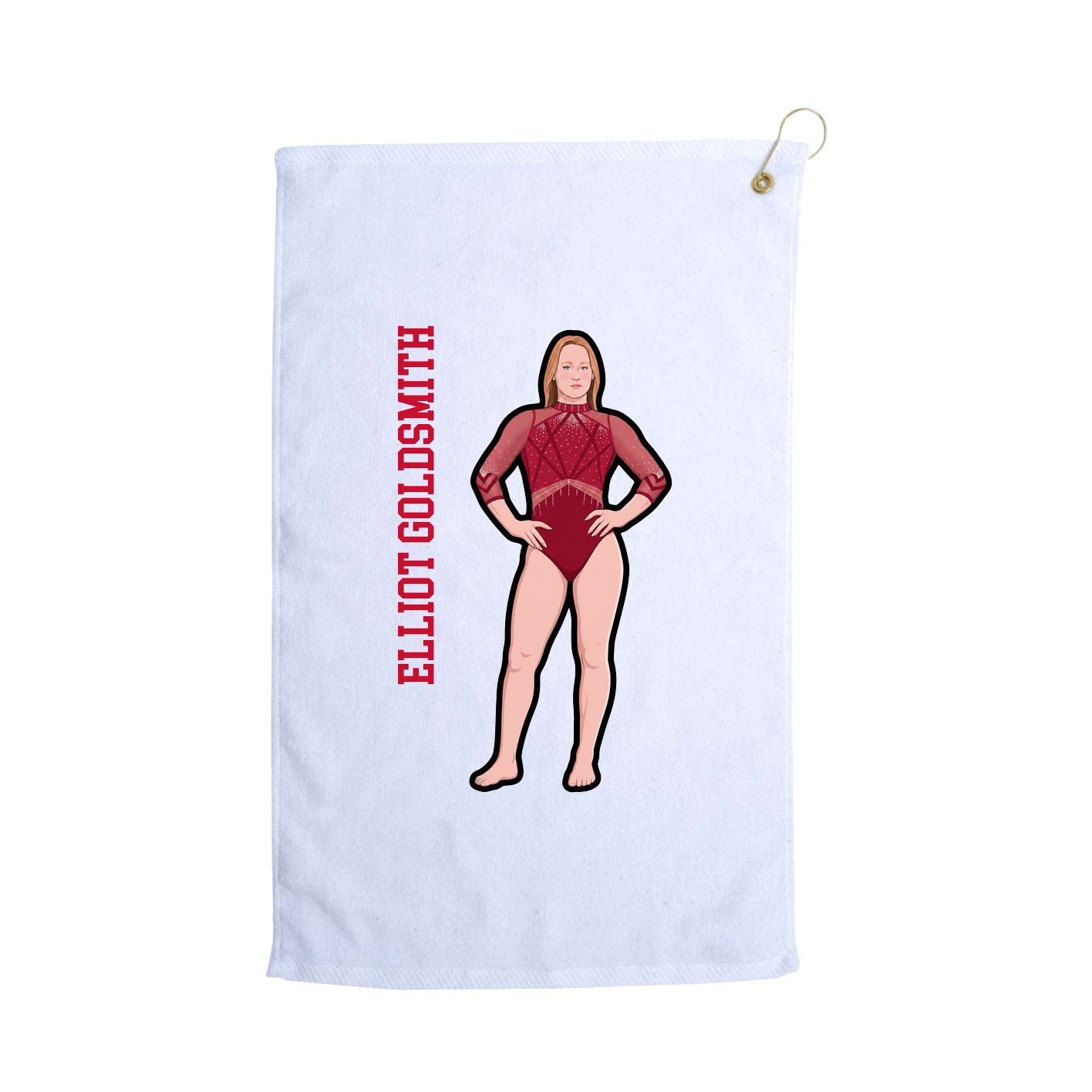 Golf Towel — Name Vertical in White