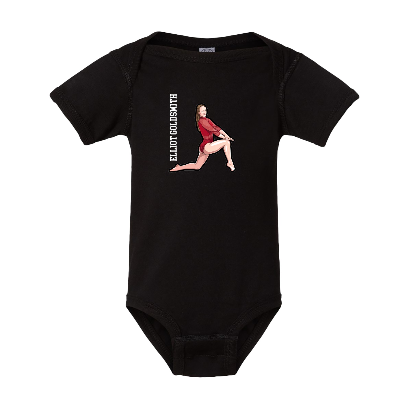 Baby Onesie — Name Vertical in Black