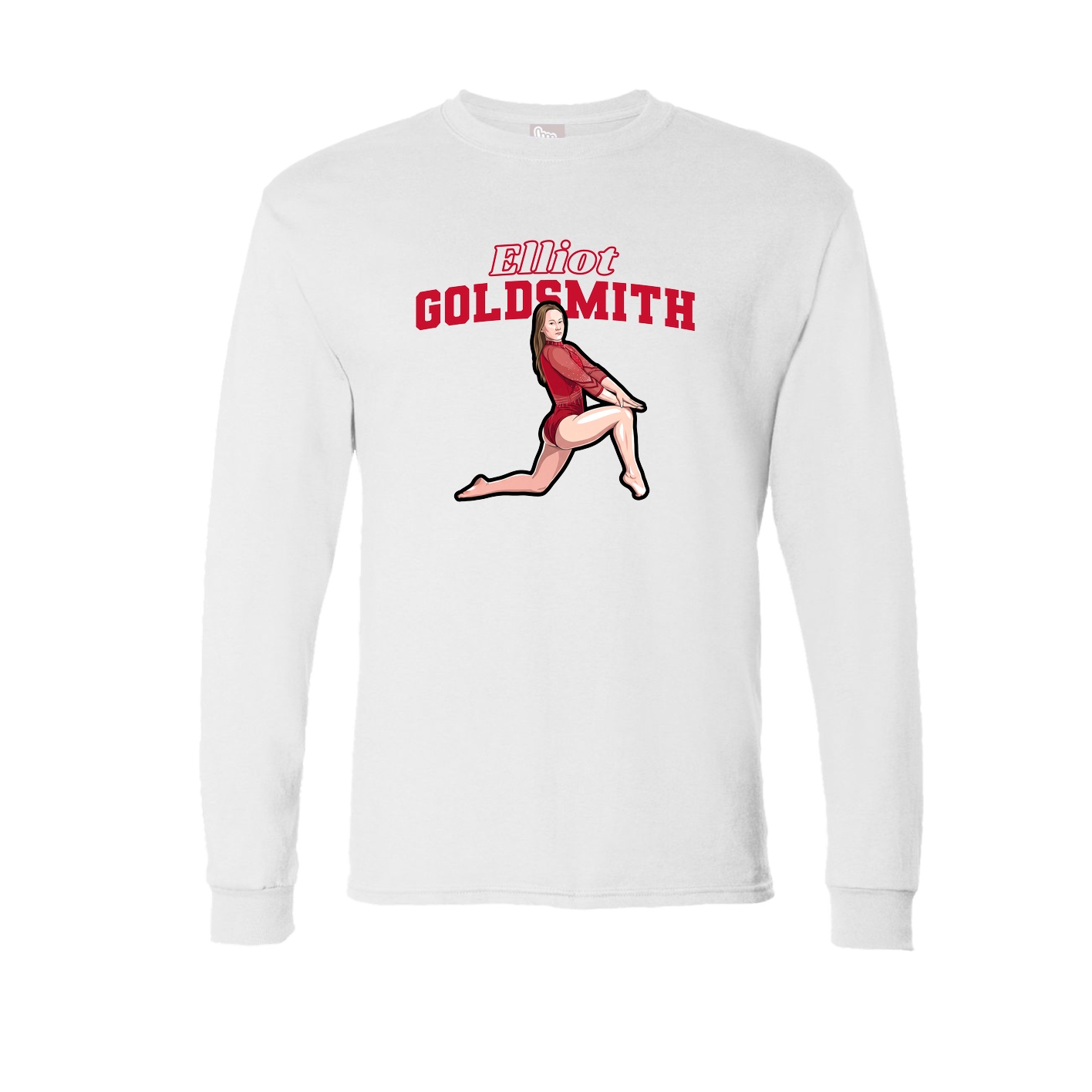 Long Sleeve Tee — Name Arch in White