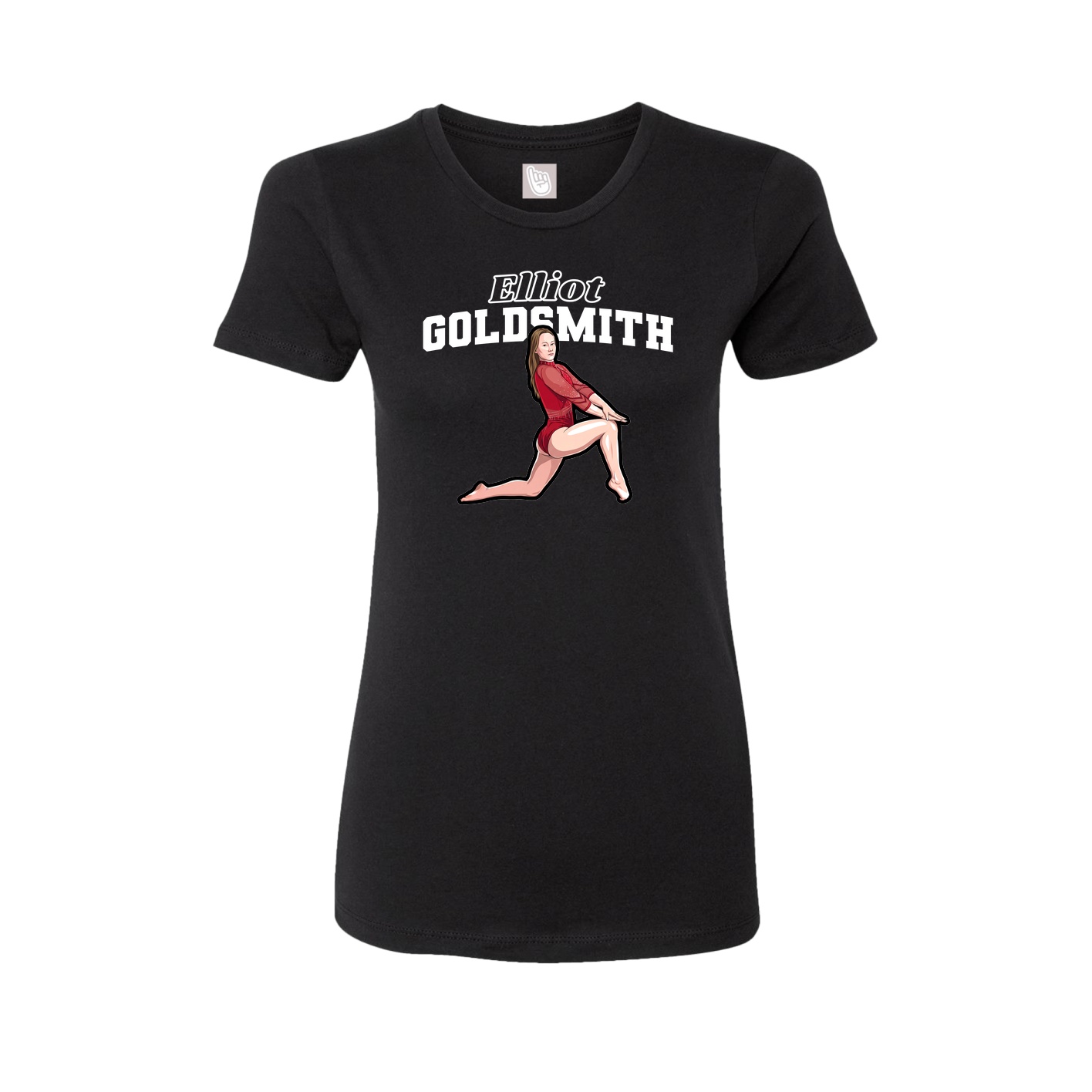 Fitted Women's Tee — Name Arch in Black
