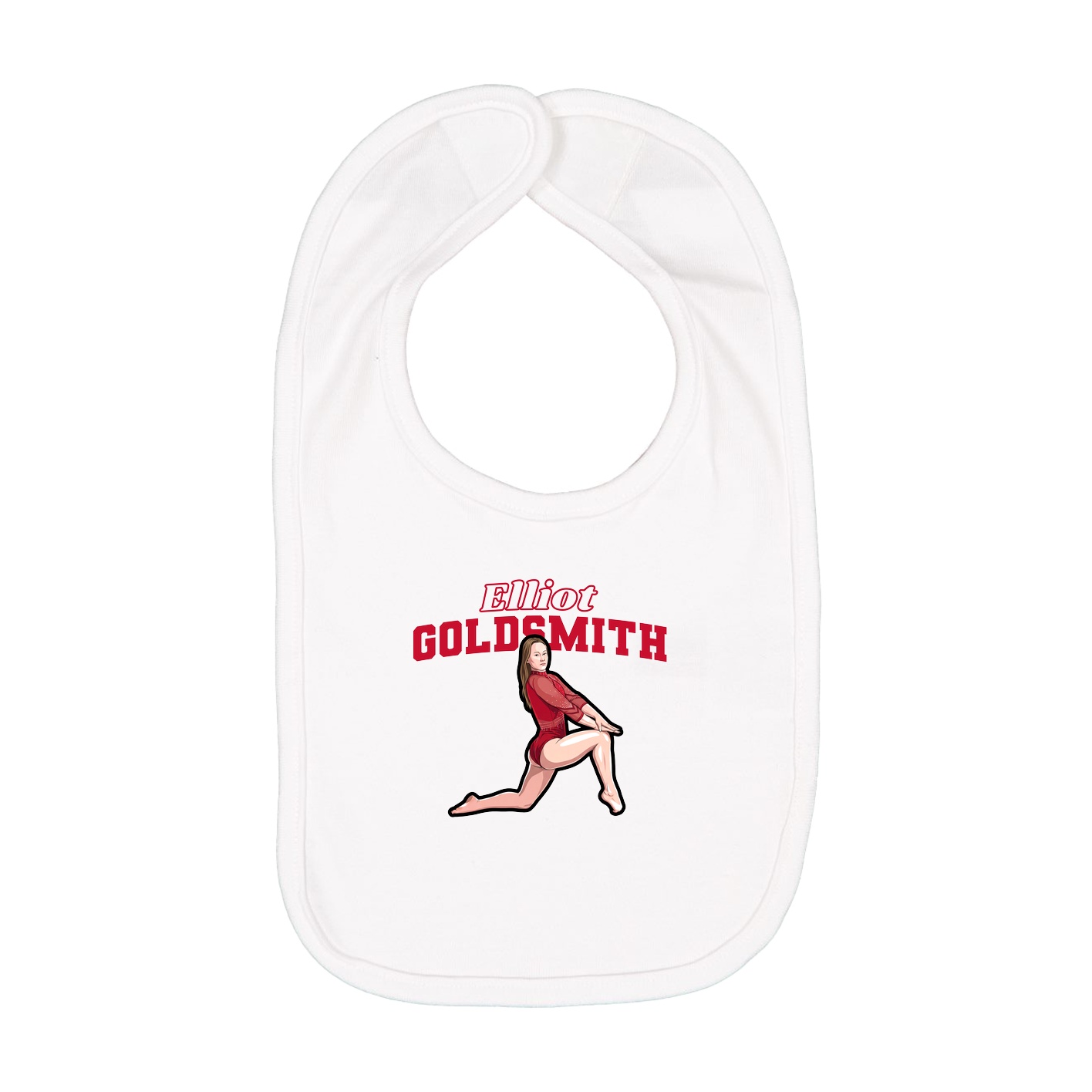 Infant Bib — Name Arch in White