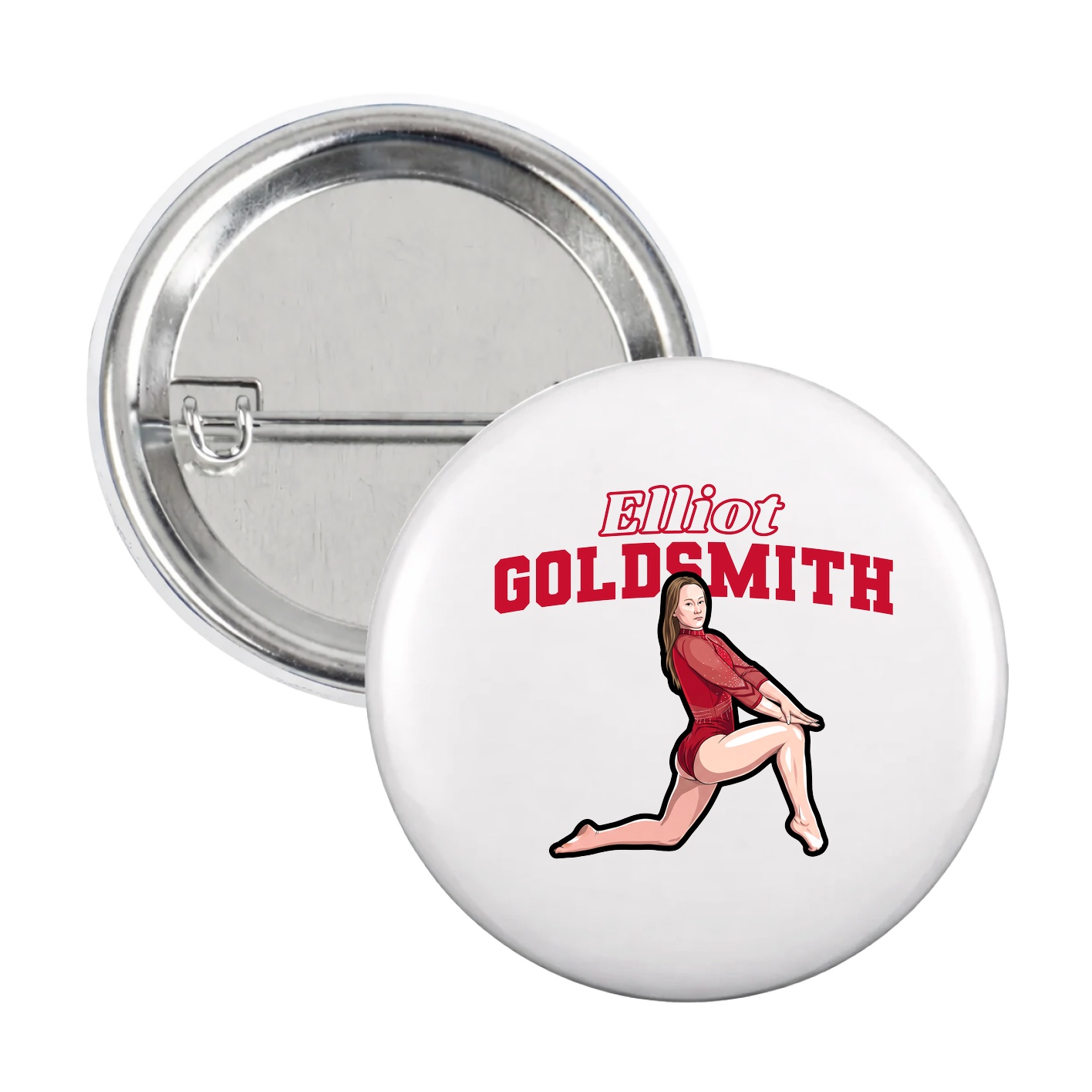 Game Day Button — Name Arch in White