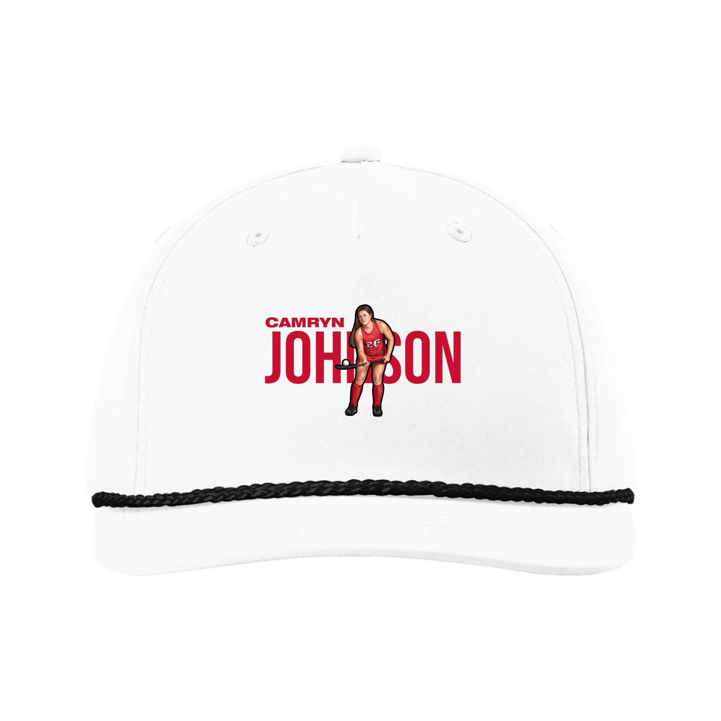Five-Panel Classic Rope Cap — Player Name in White