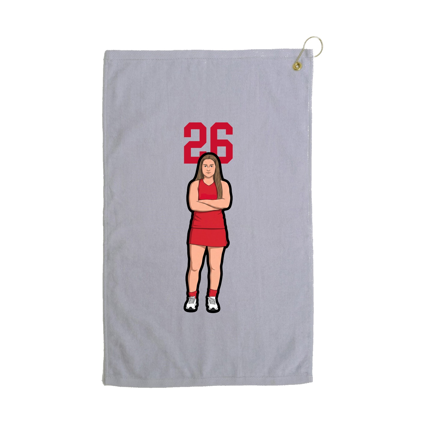 Golf Towel — Number Top in Grey