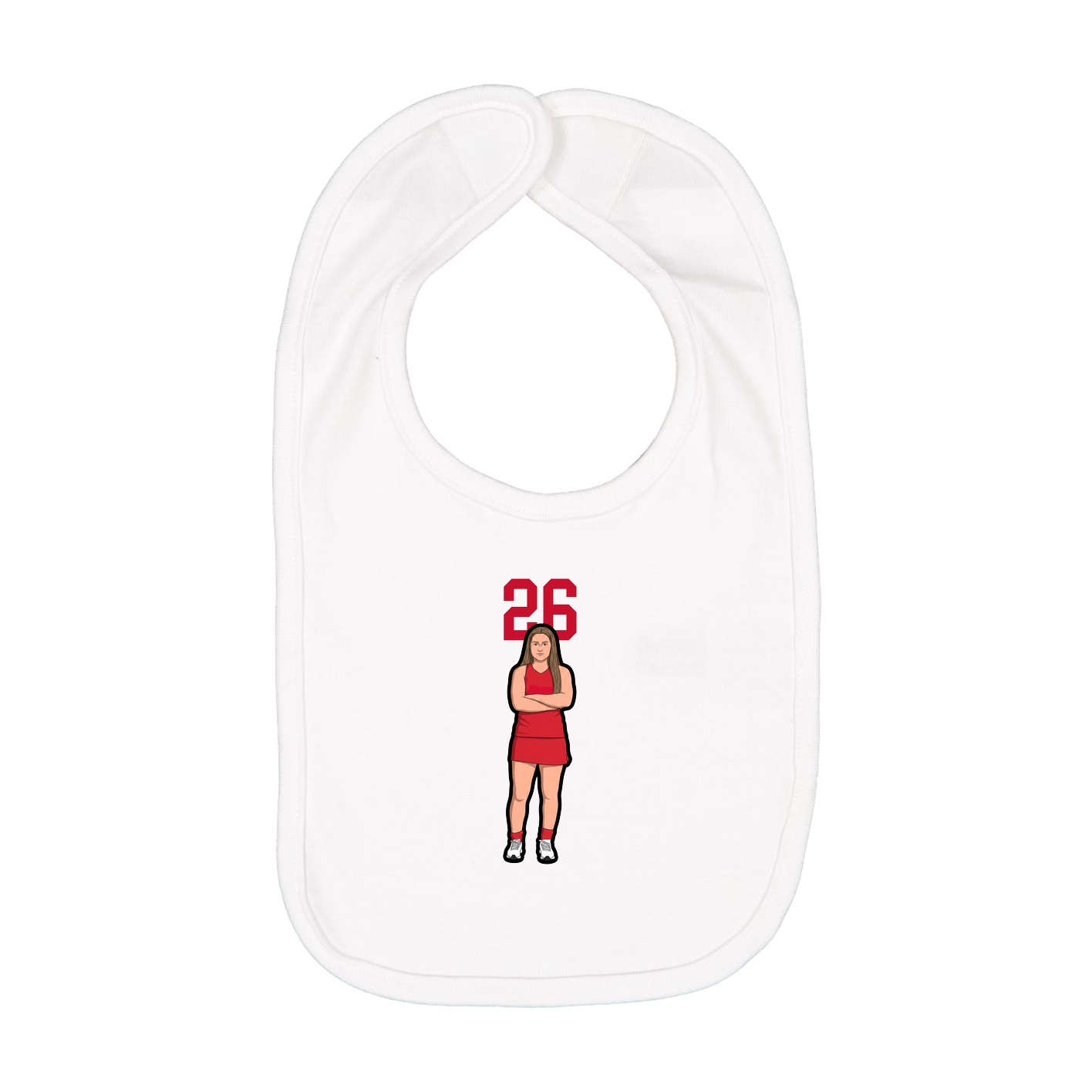 Infant Bib — Number Top in White