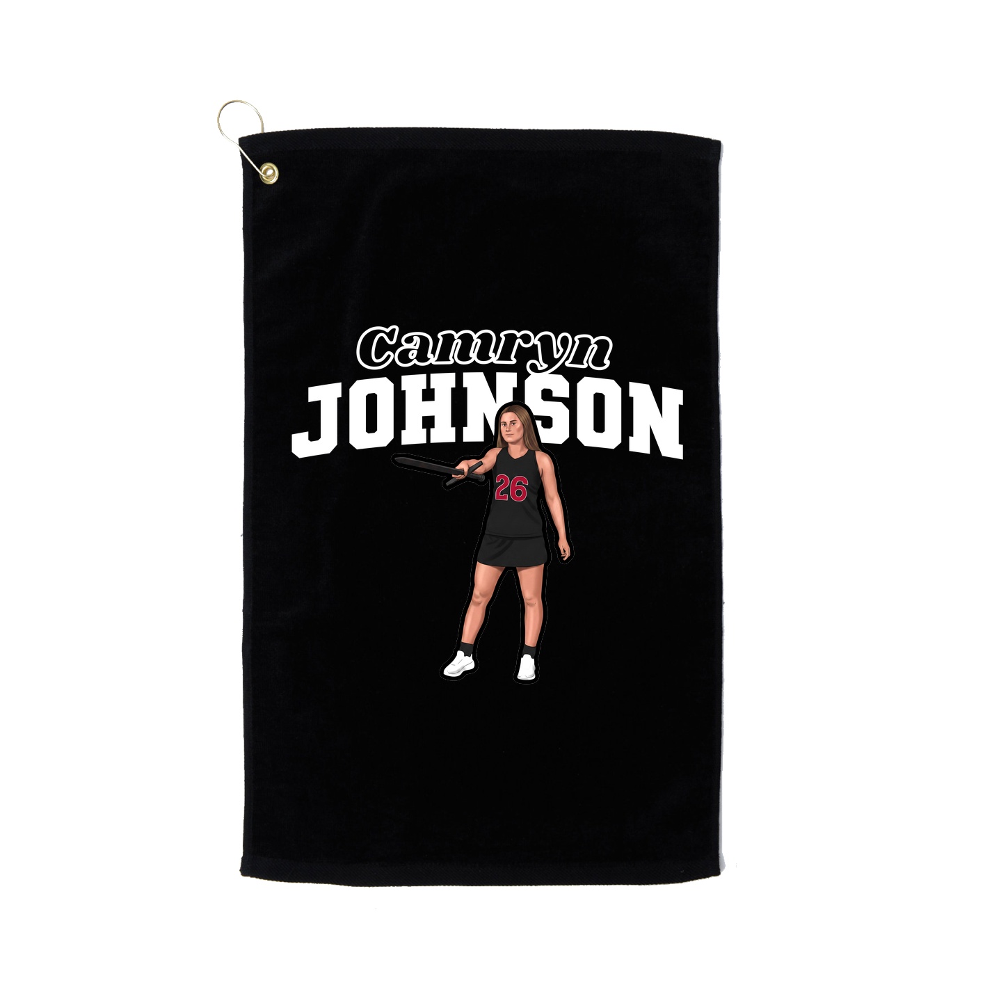Golf Towel — Name Arch in Black