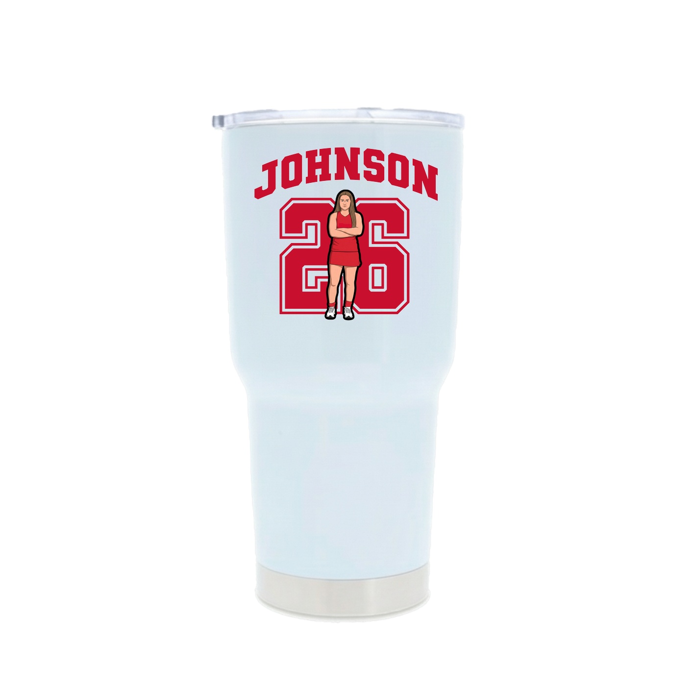 30oz Stainless Steel Tumbler — Number in White