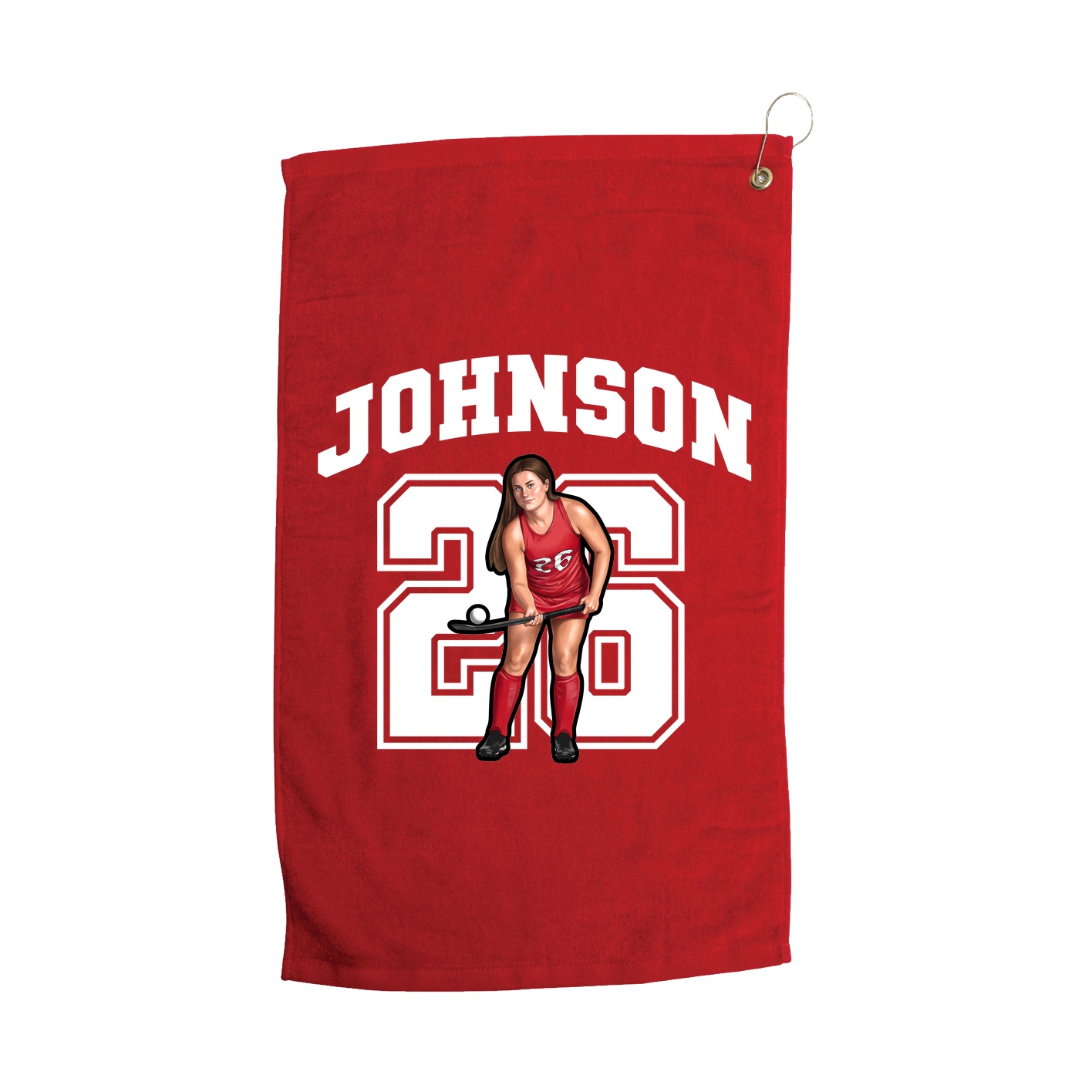 Golf Towel — Number in Red