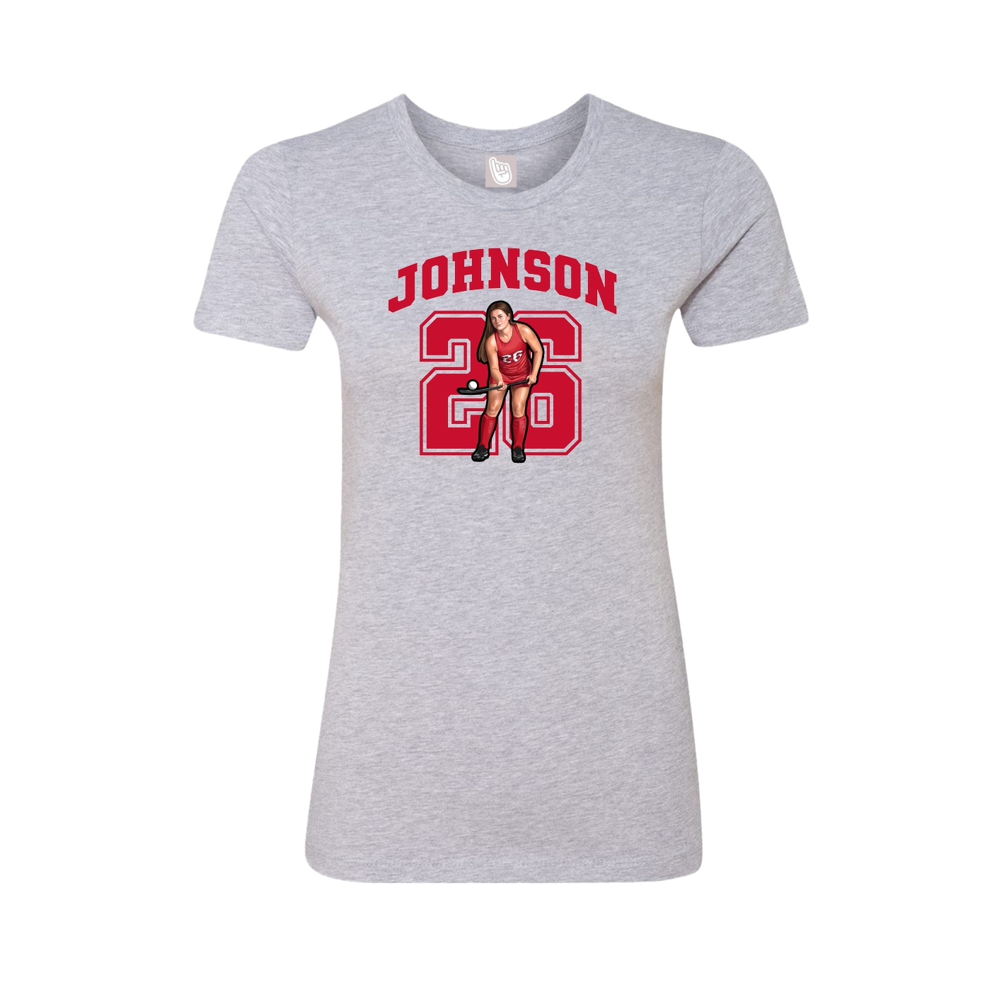 Fitted Women's Tee — Number in Grey