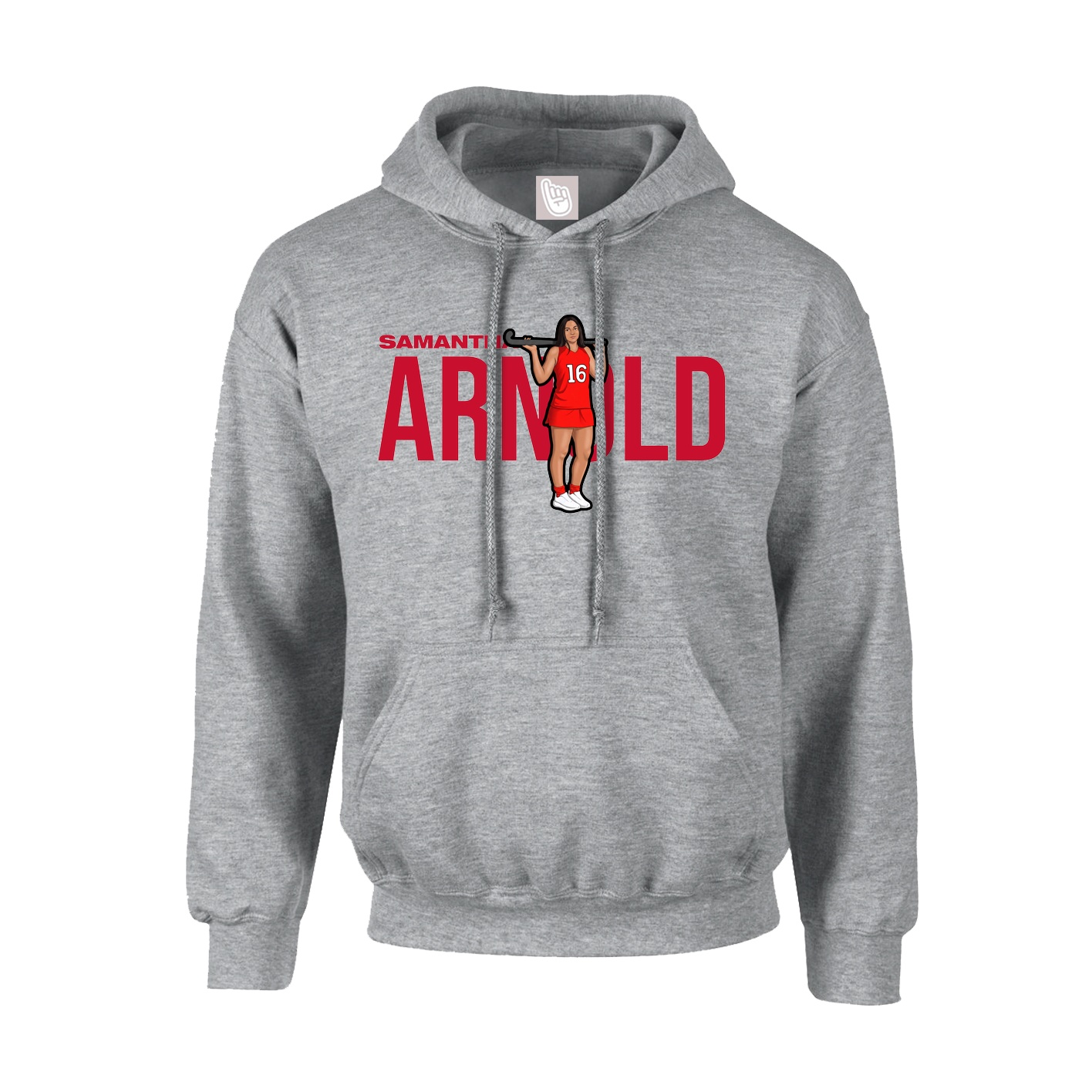 Youth Hoodie — Player Name in Grey