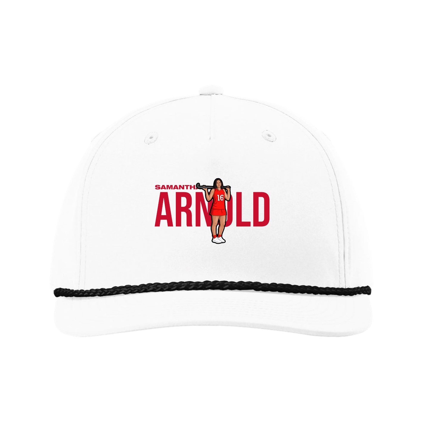 Five-Panel Classic Rope Cap — Player Name in White