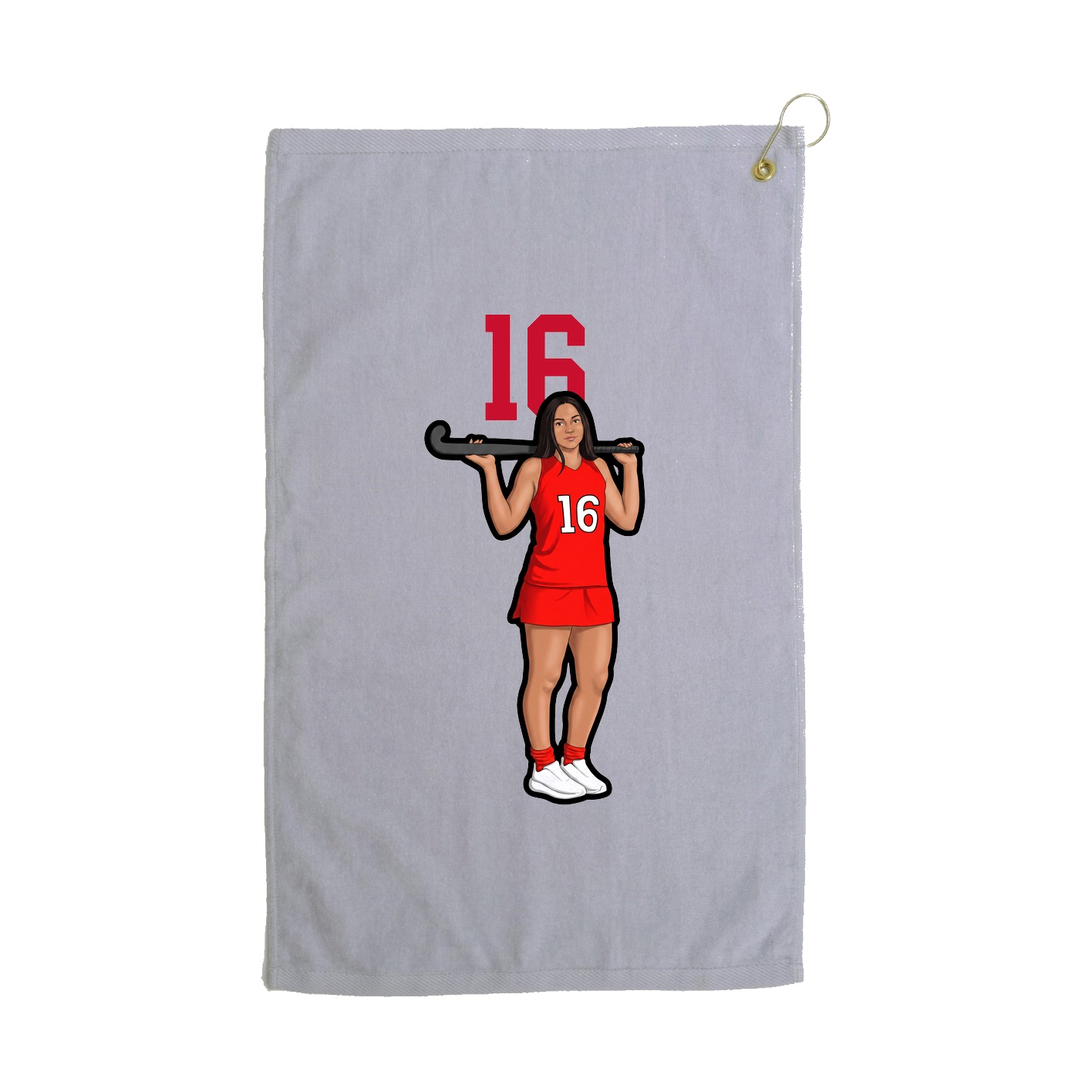 Golf Towel — Number Top in Grey