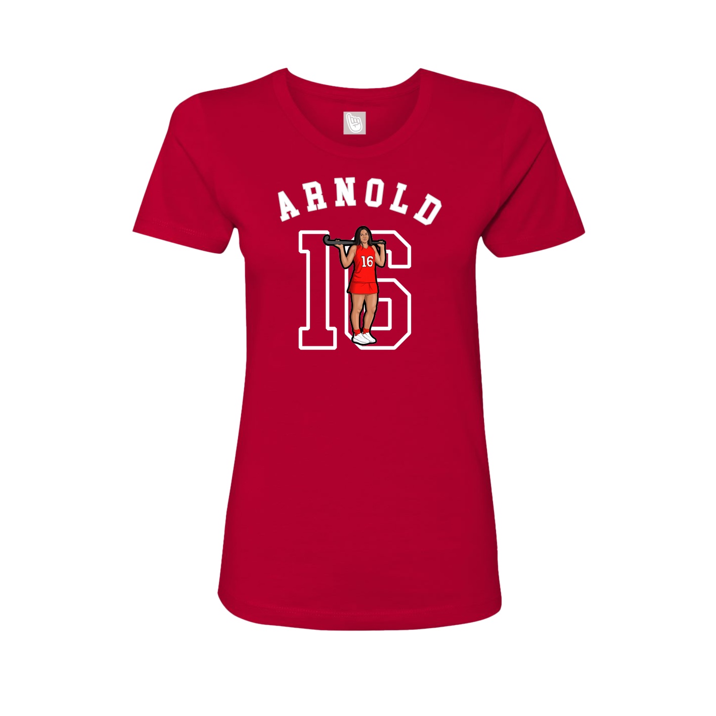 Fitted Women's Tee — Shirsey Arch in Red