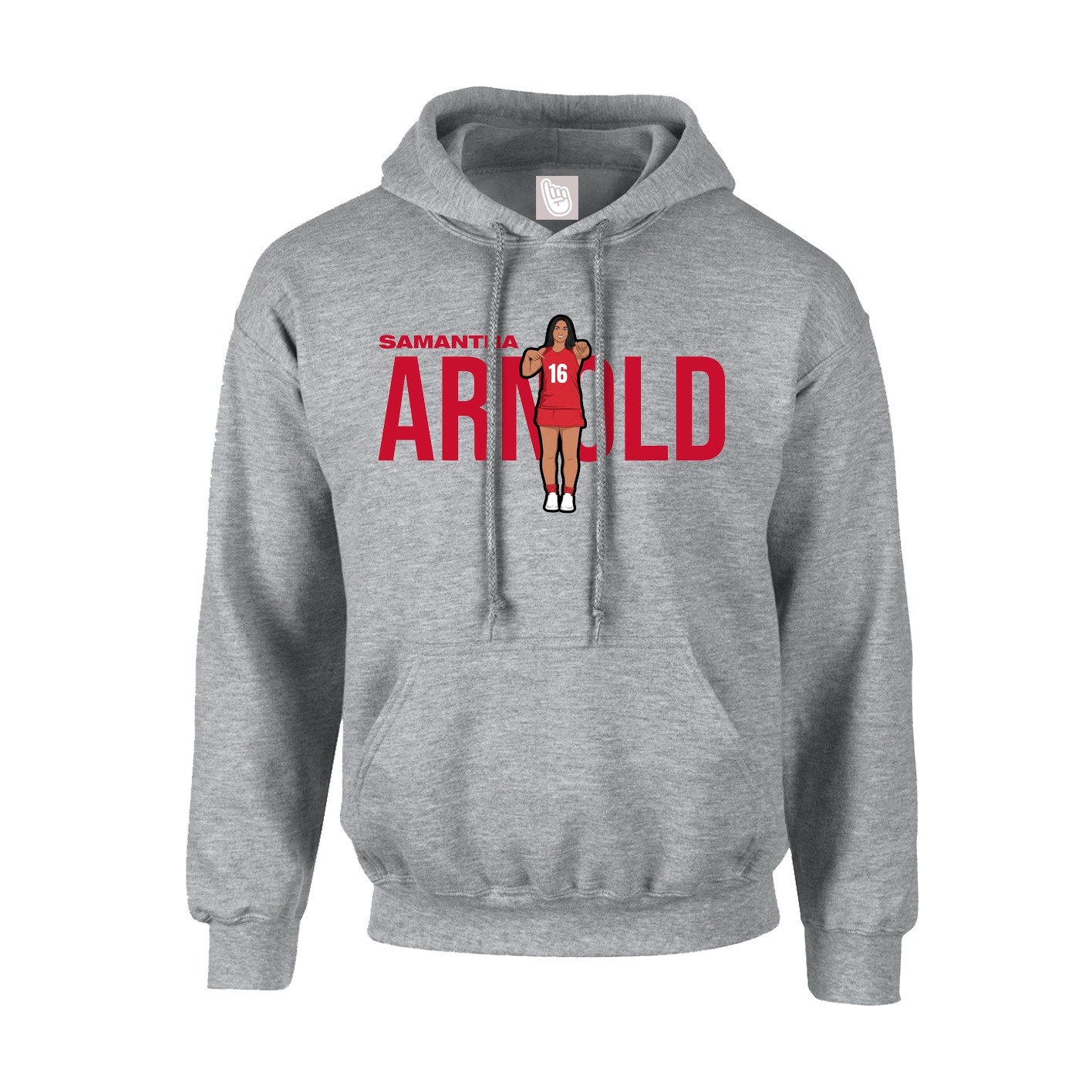Hoodie — Player Name in Grey