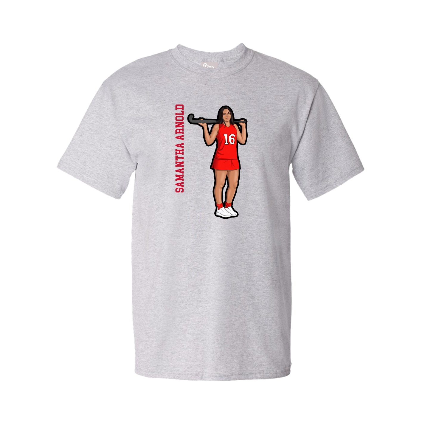 Youth Tee — Name Vertical in Grey