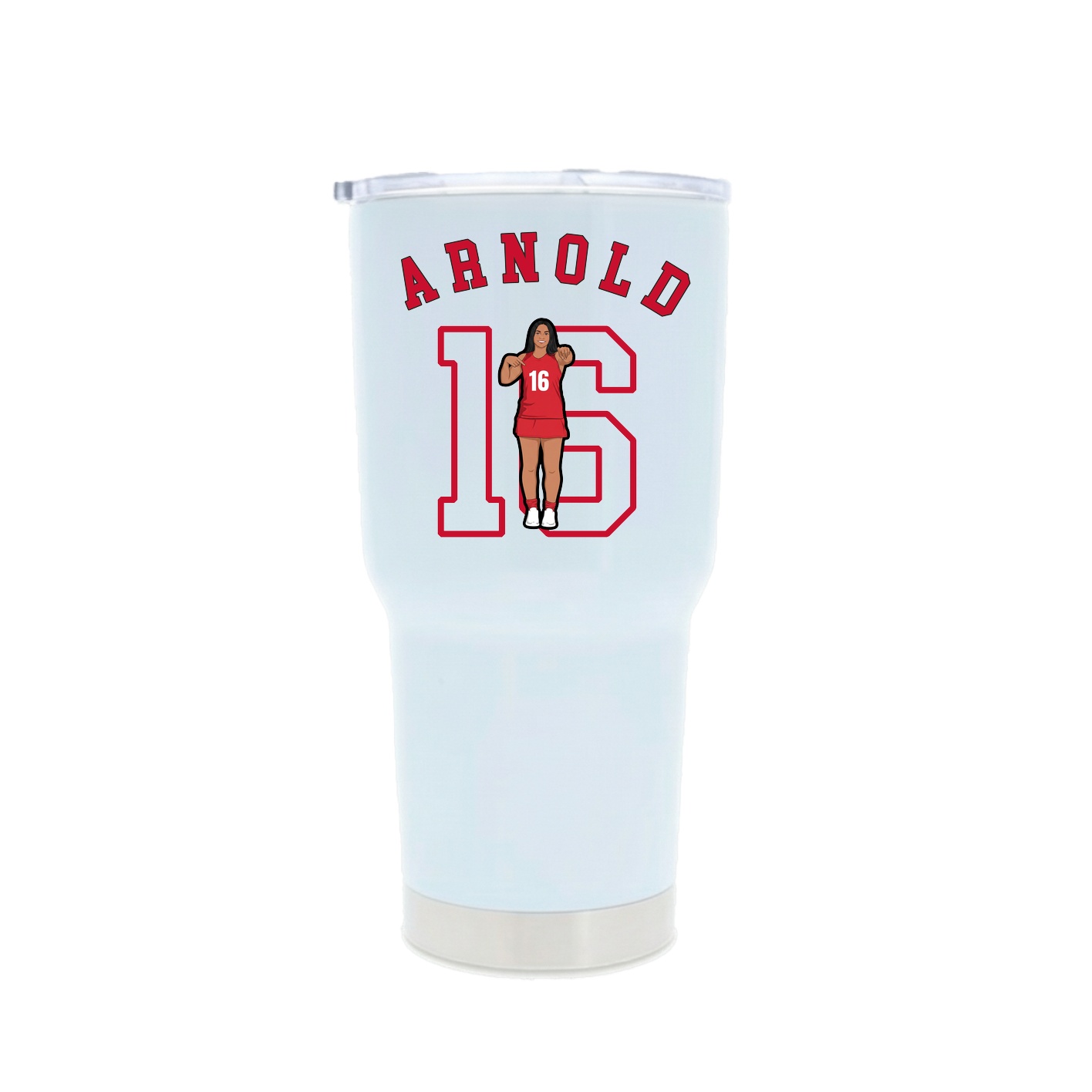 30oz Stainless Steel Tumbler — Shirsey Arch in White