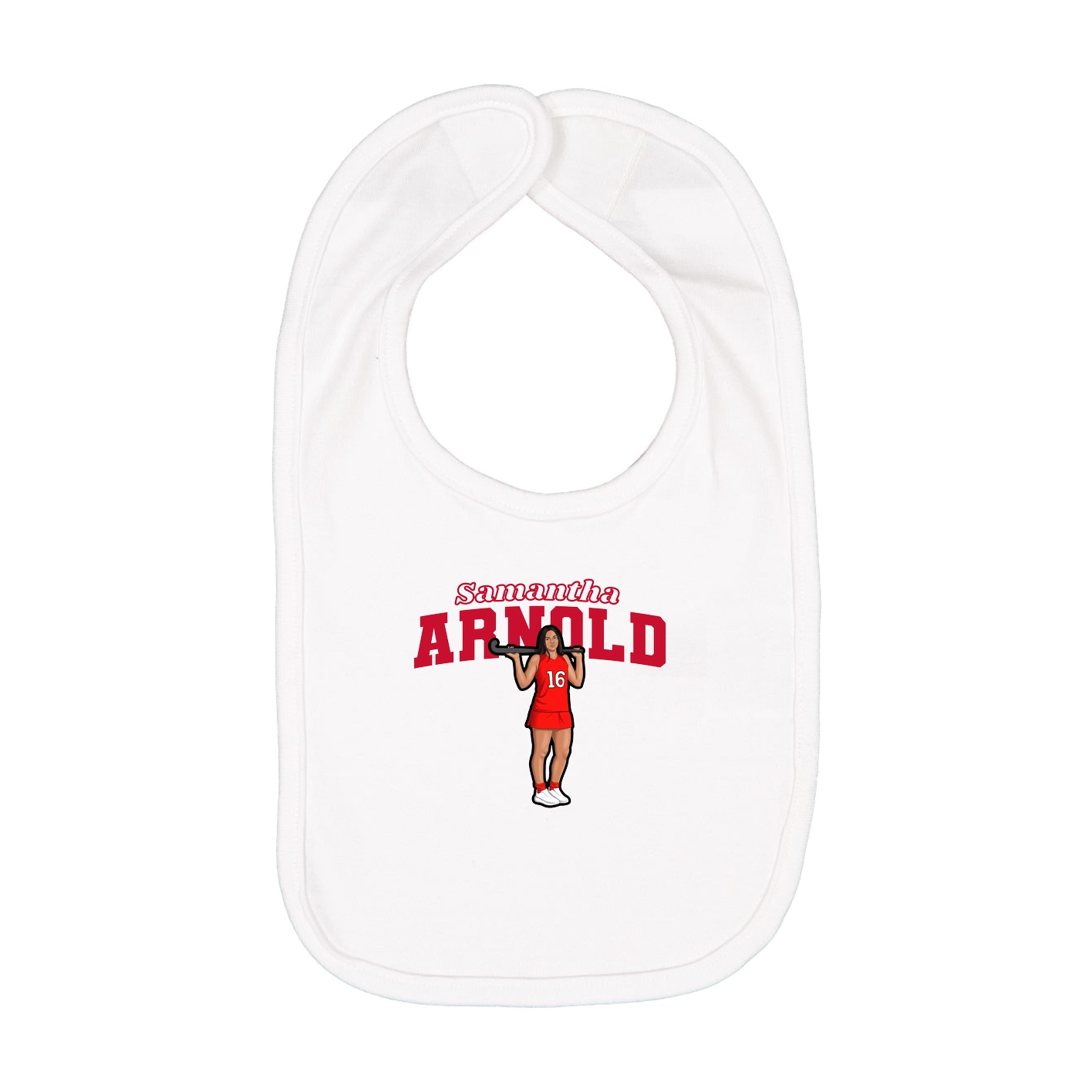 Infant Bib — Name Arch in White