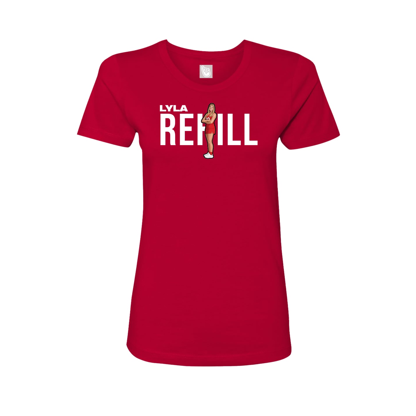 Fitted Women's Tee — Player Name in Red
