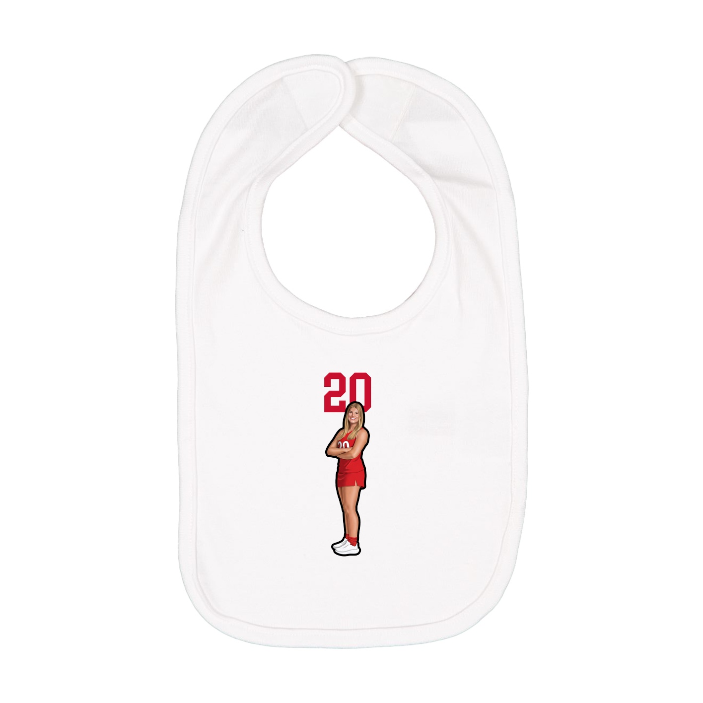 Infant Bib — Number Top in White