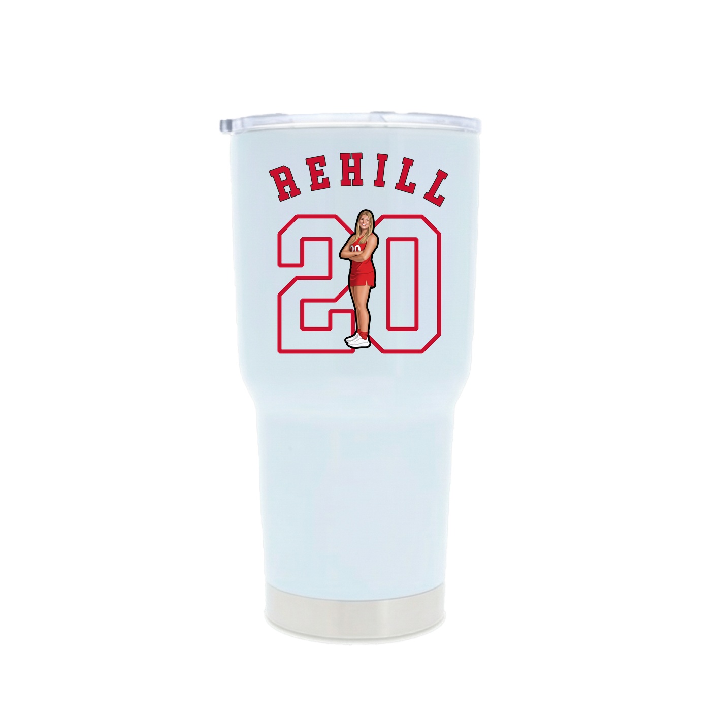 30oz Stainless Steel Tumbler — Shirsey Arch in White
