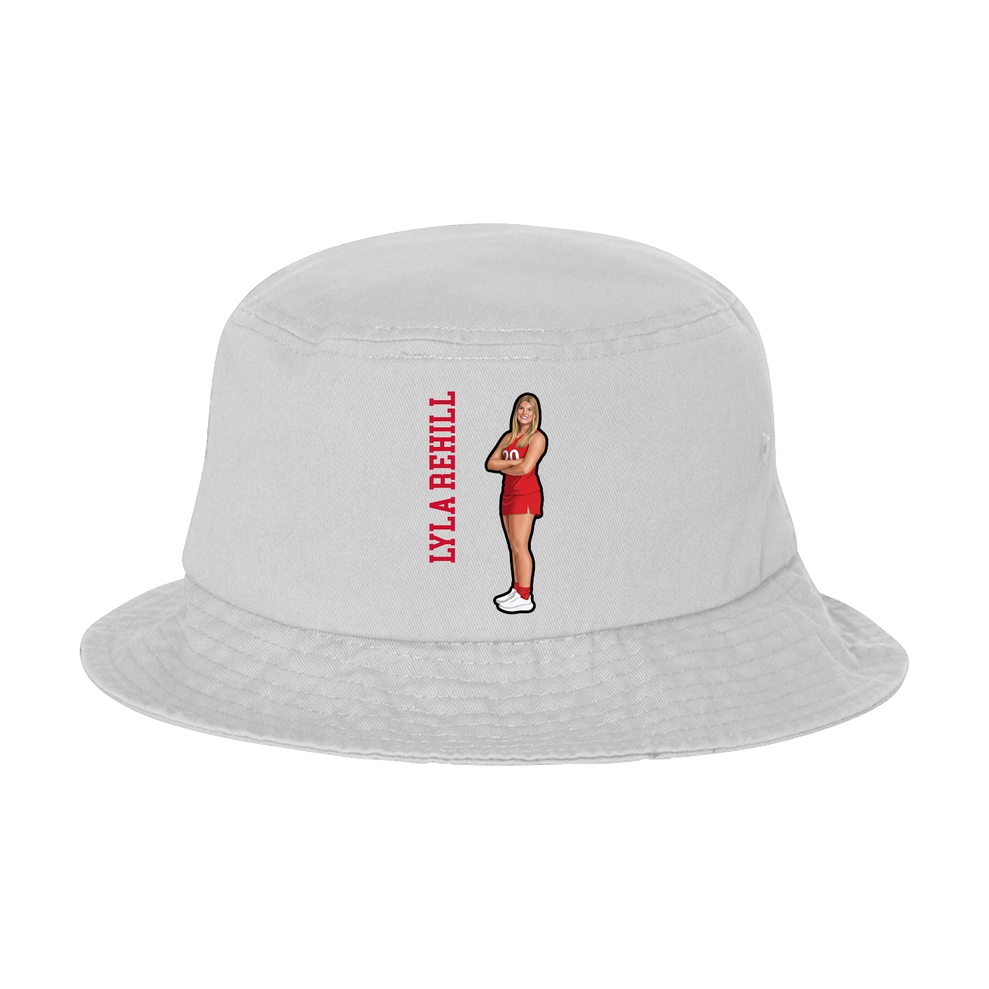 Bucket Cap — Name Vertical in White