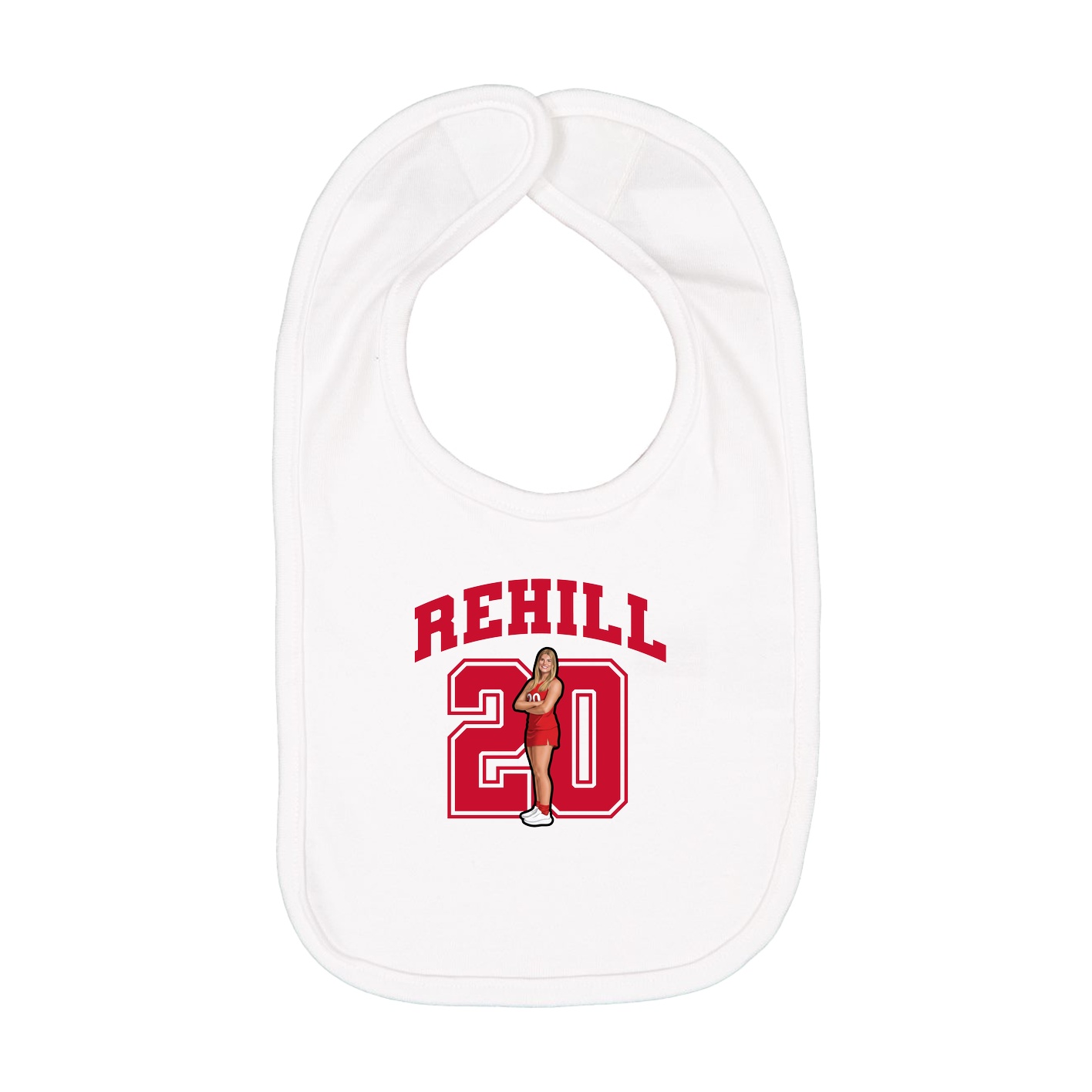 Infant Bib — Number in White