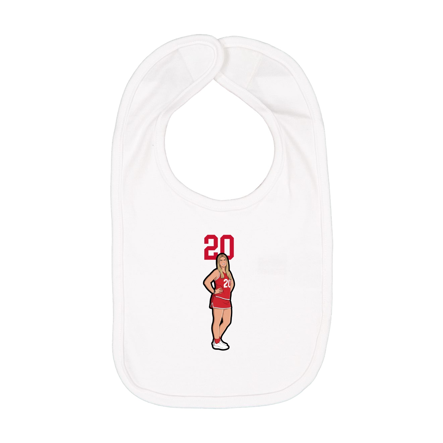 Infant Bib — Number Top in White