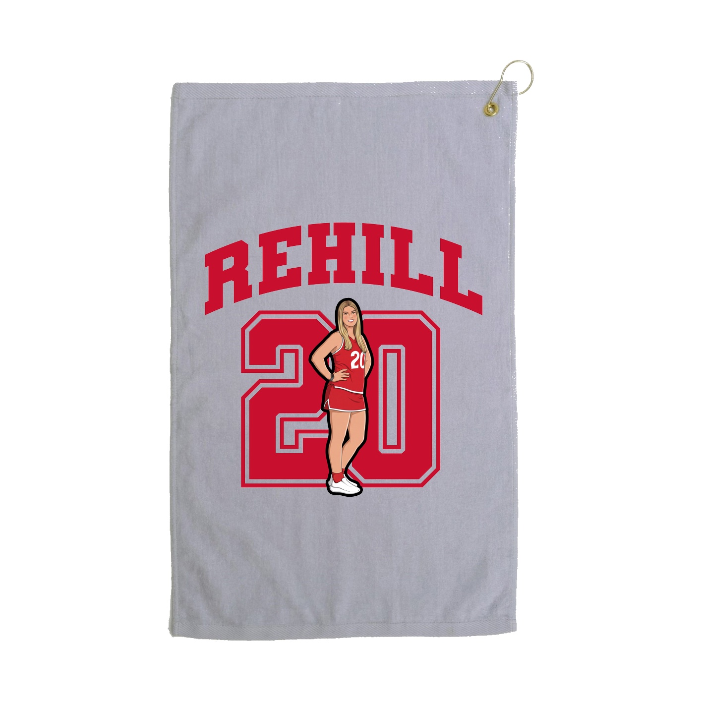 Golf Towel — Number in Grey