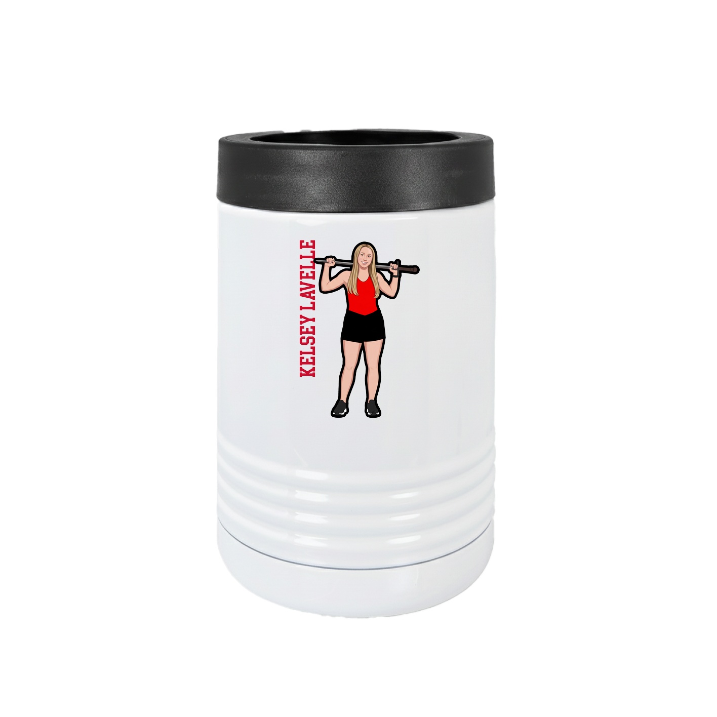 Beverage Holder — Name Vertical in White