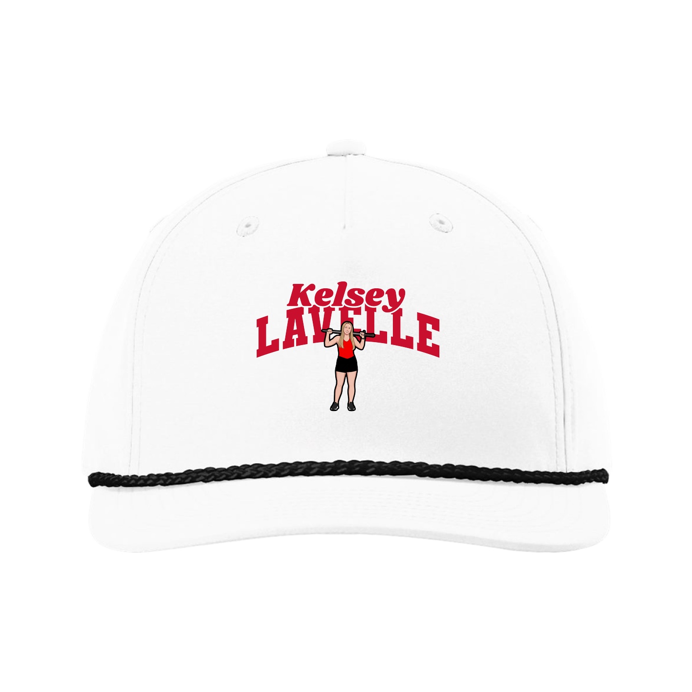 Five-Panel Classic Rope Cap — Signature Arch in White