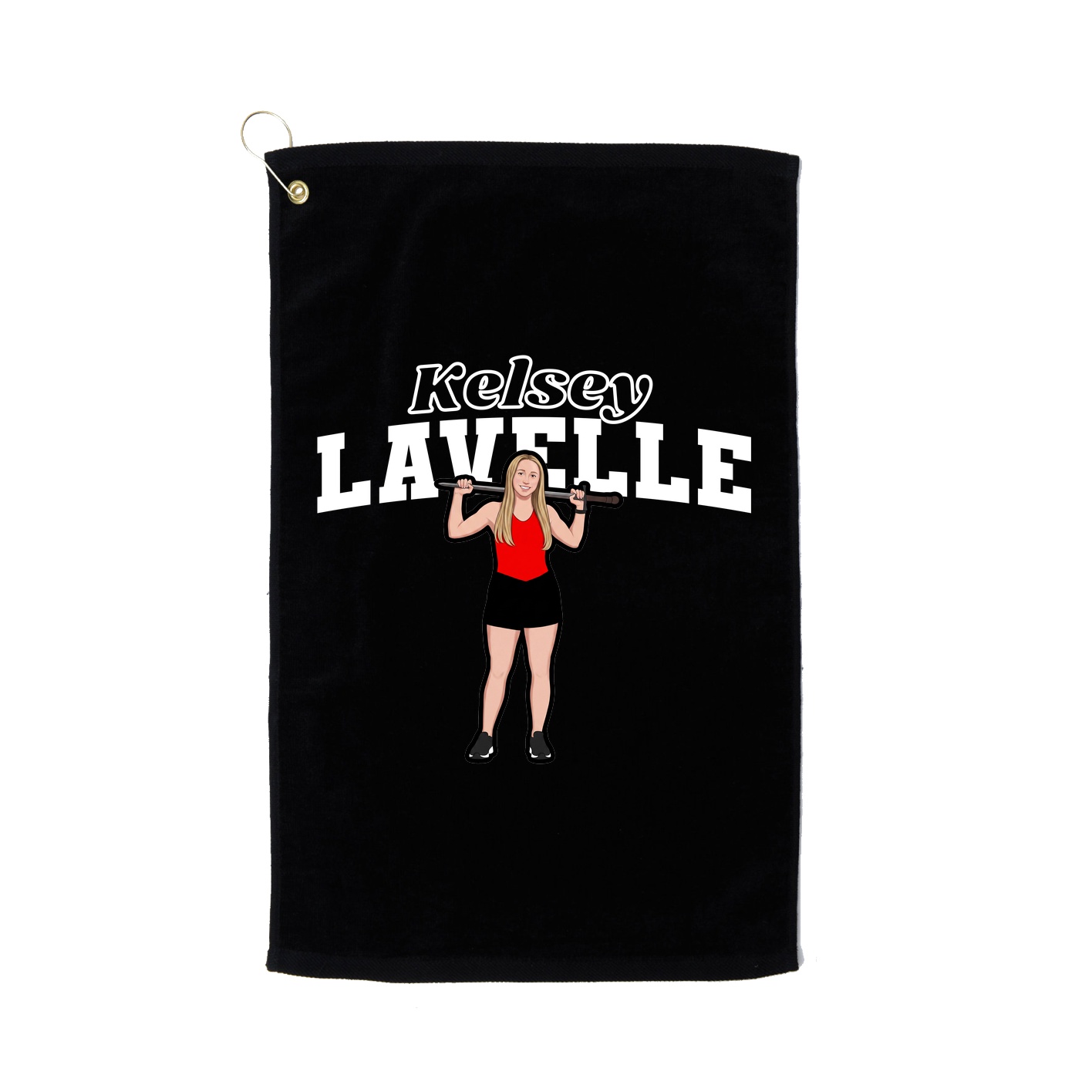 Golf Towel — Name Arch in Black